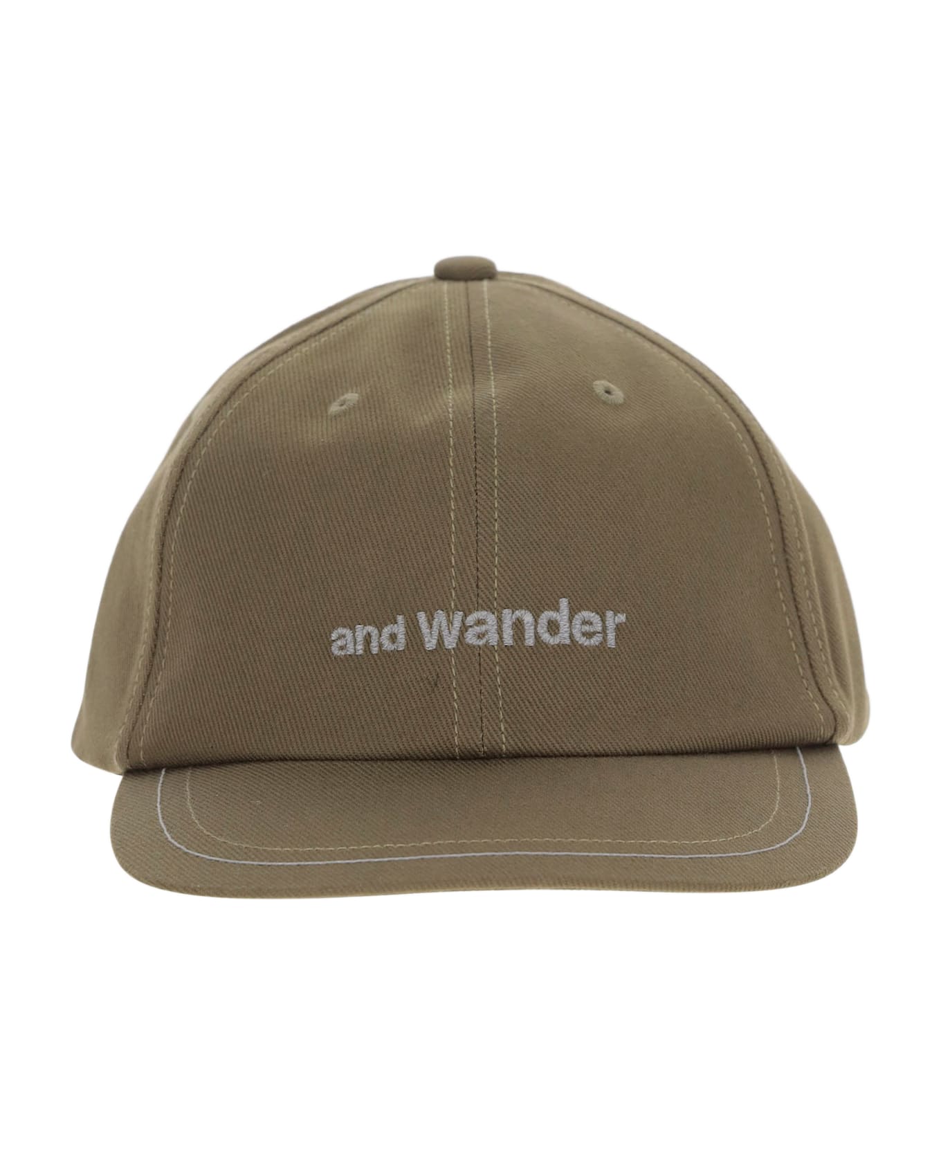 And Wander Cotton Baseball Cap With Logo - Khaki