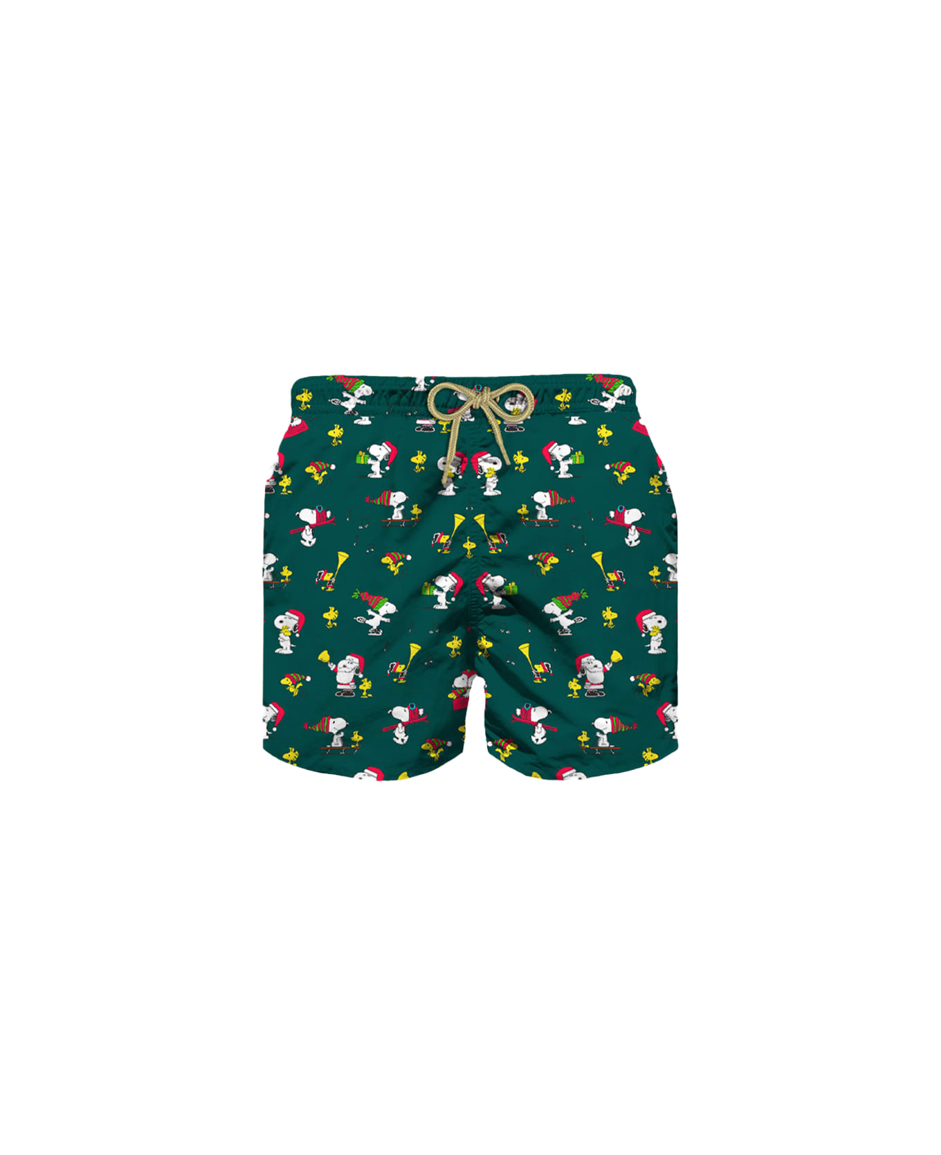 MC2 Saint Barth Man Light Fabric Swim Shorts With Snoopy Padel Print | Snoopy - Peanuts Special Edition - GREEN