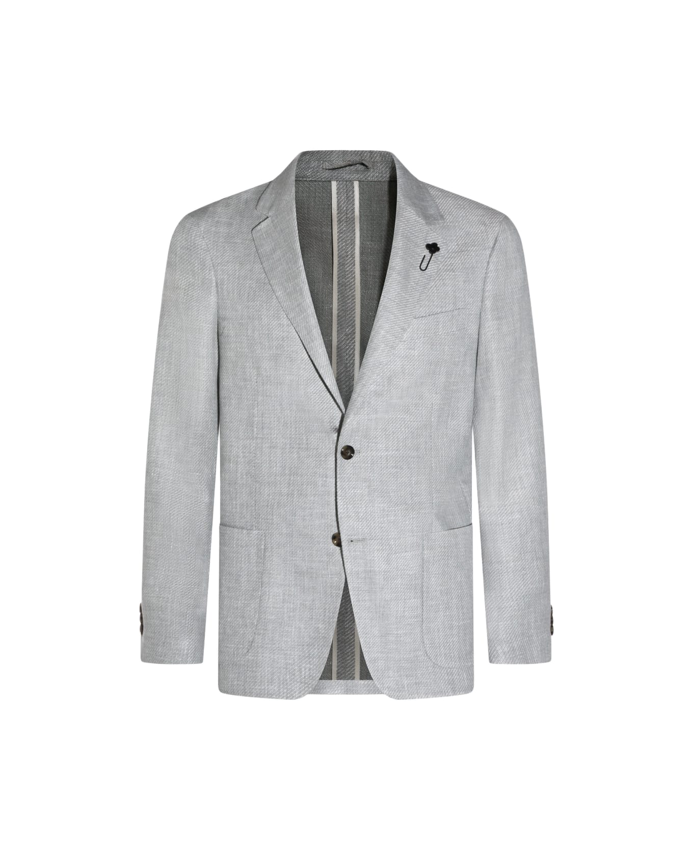 Lardini Mint Wool And Linen Blazer - Mint Green