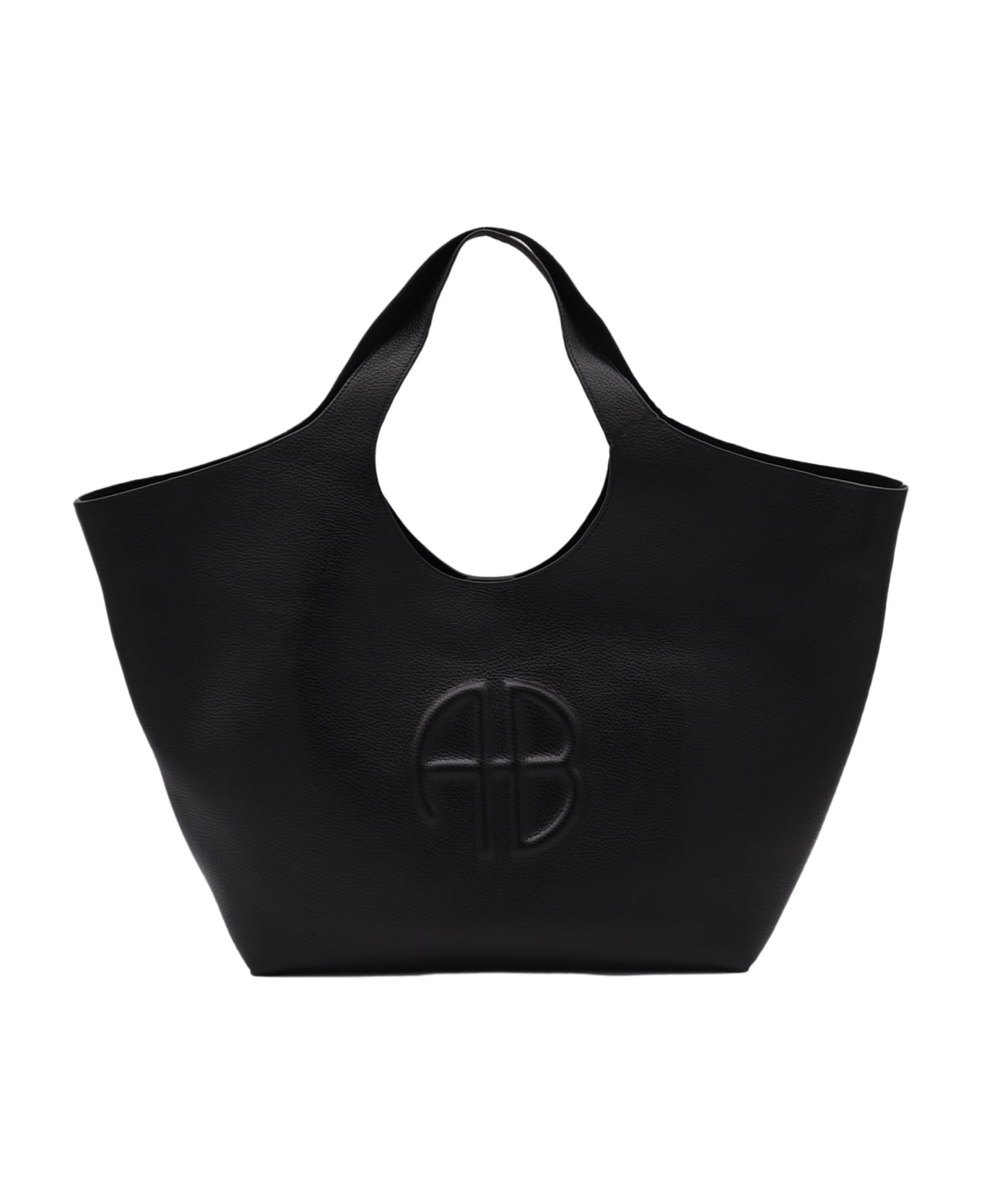 Anine Bing Black Leather Lili Tote Bag - Black