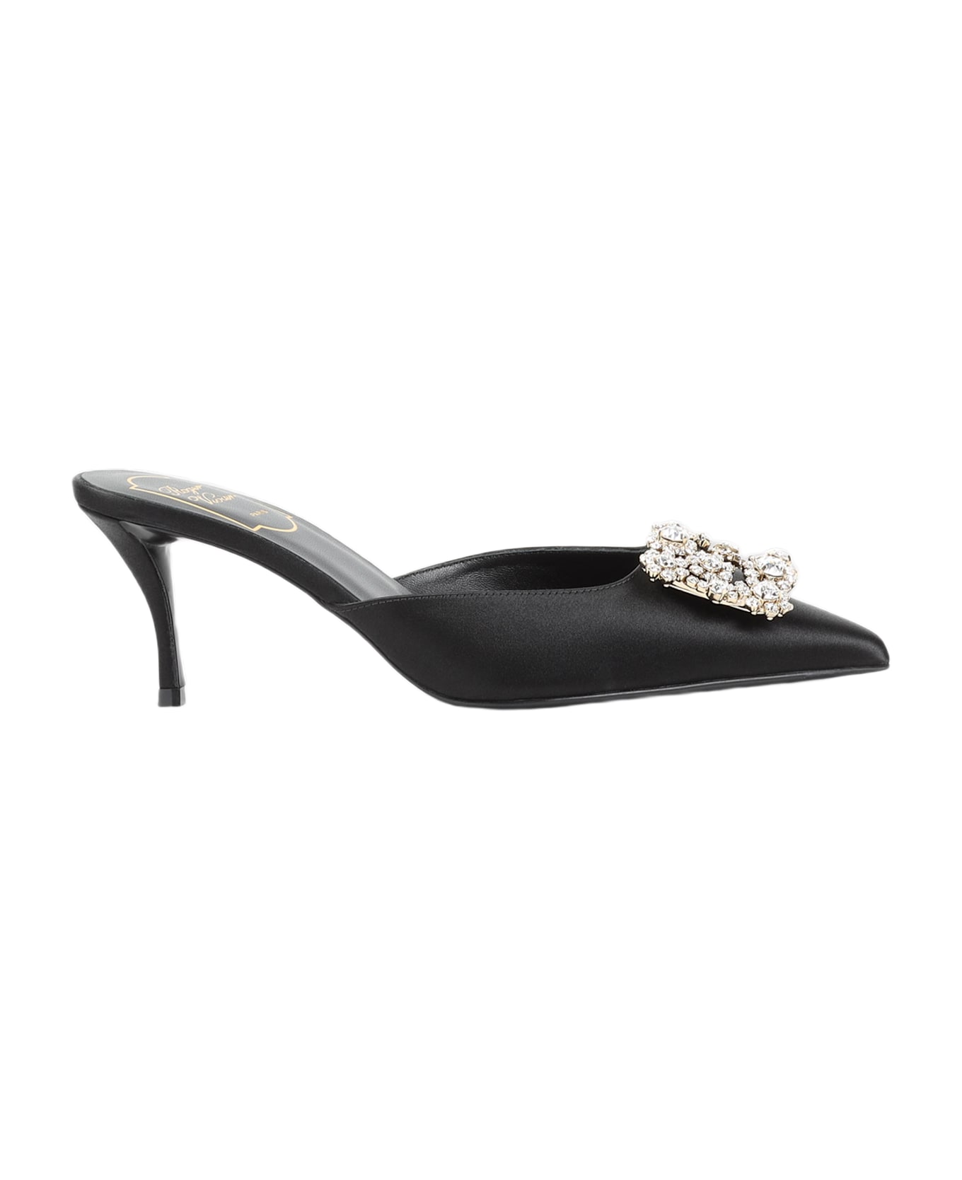 Roger Vivier Flower Strass 65 Mules - Nero