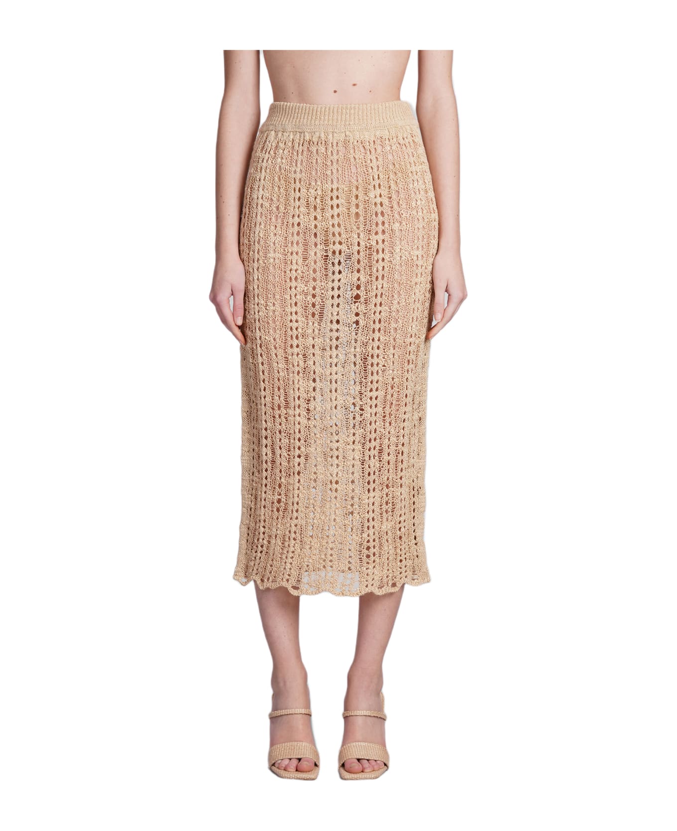 Cult Gaia Dawson Skirt In Beige Wool - beige スカート