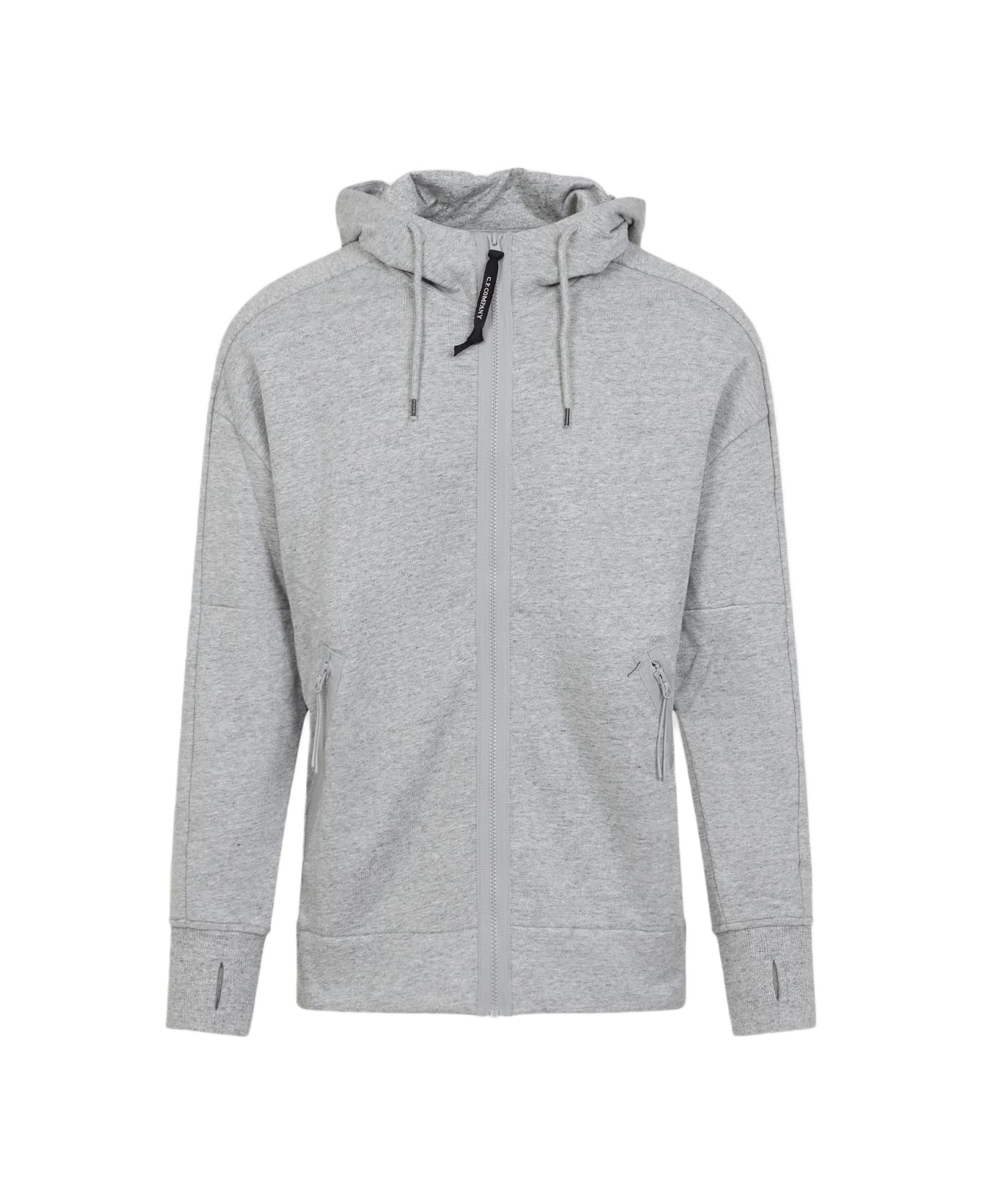 C.P. Company Zipped Hooded Sweatshirt - Greystone Melange