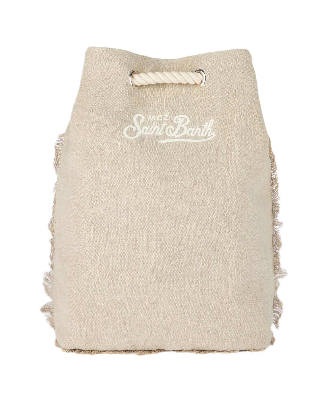 MC2 Saint Barth Beige Boat Linen Backpack - BEIGE