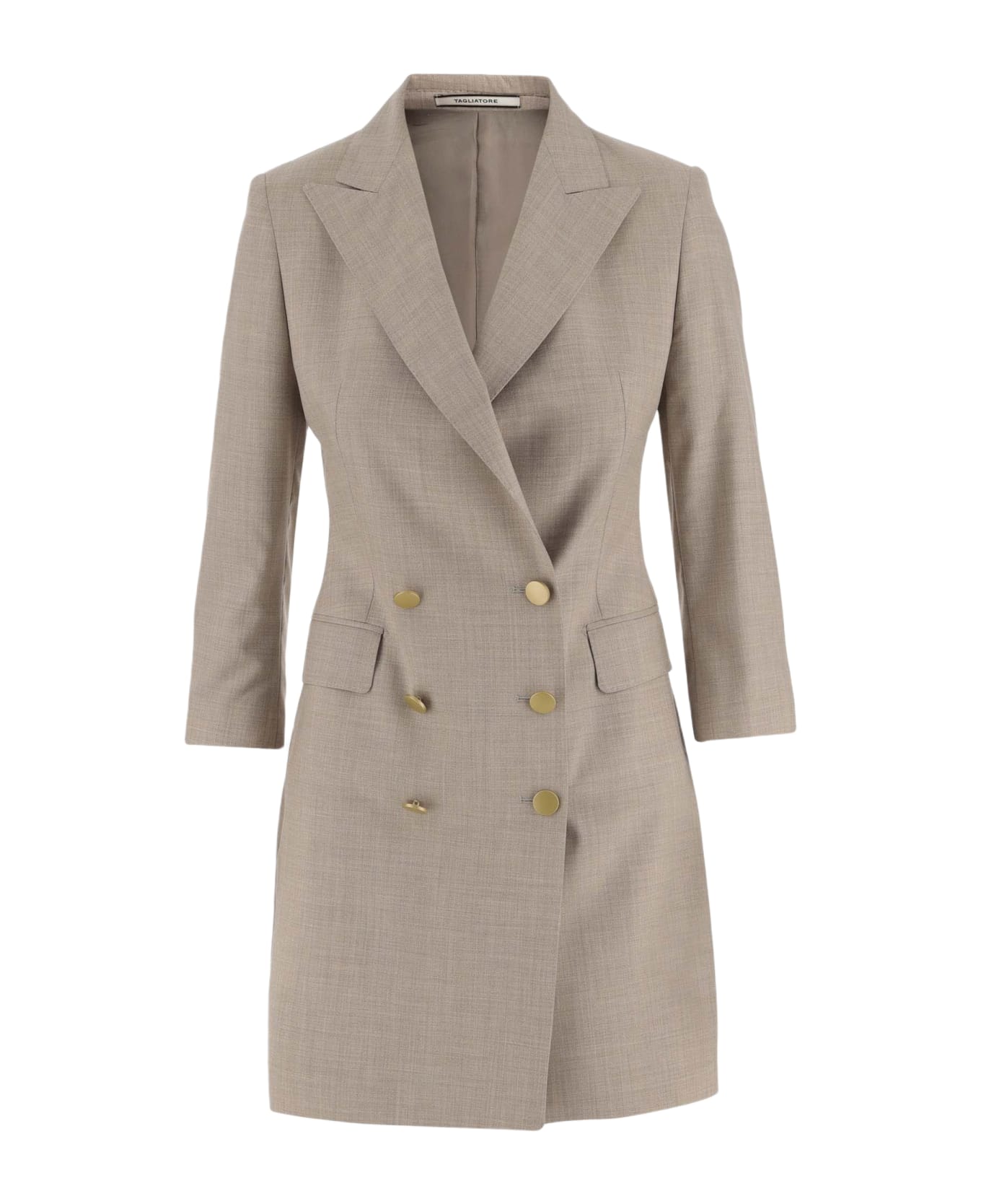 Tagliatore Wool And Silk Double-breasted Jacket - Beige レインコート
