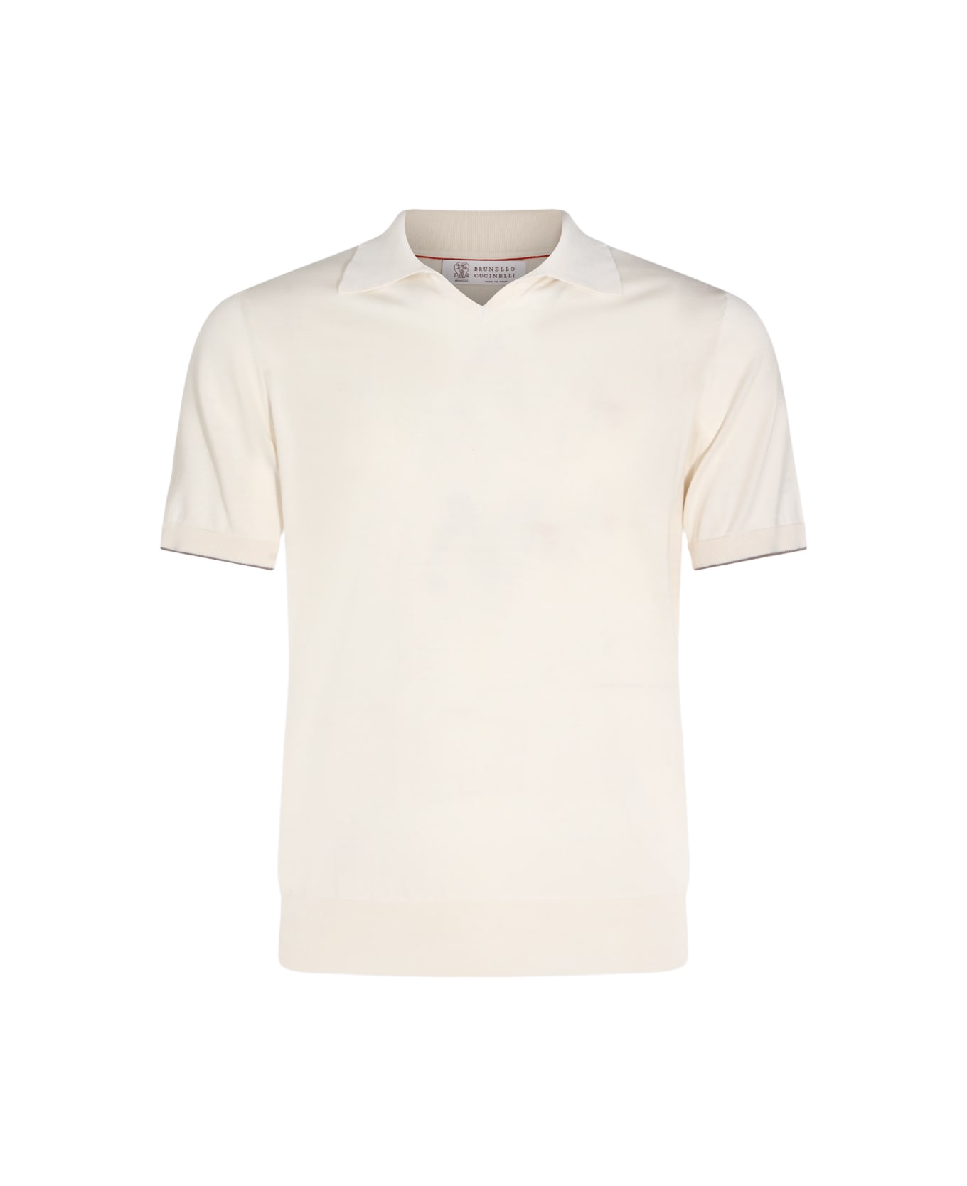 Brunello Cucinelli White Cotton Polo Shirt - ENGLISH WHITE