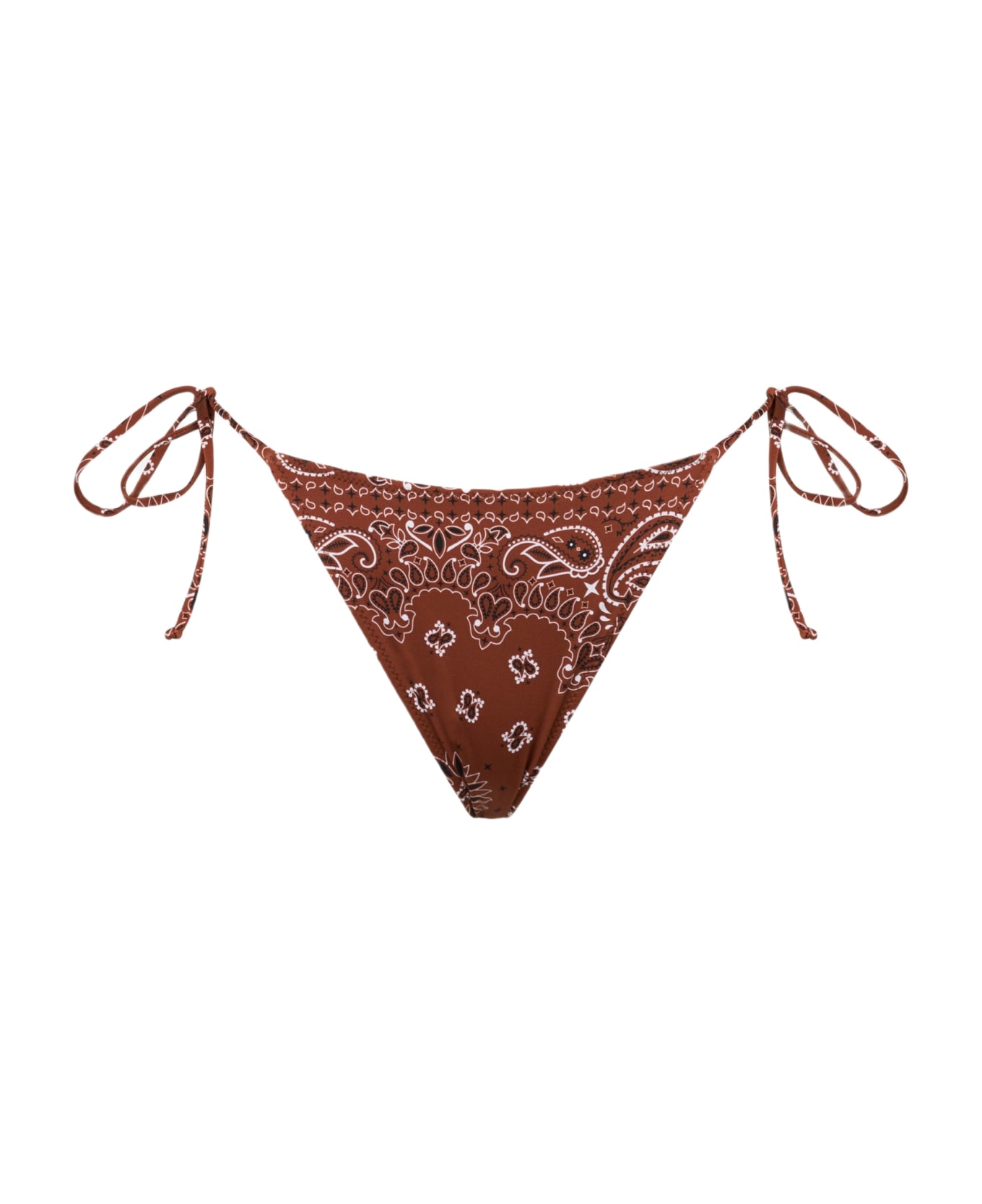 MC2 Saint Barth Woman Bandanna Swim Briefs With Side Laces - BROWN