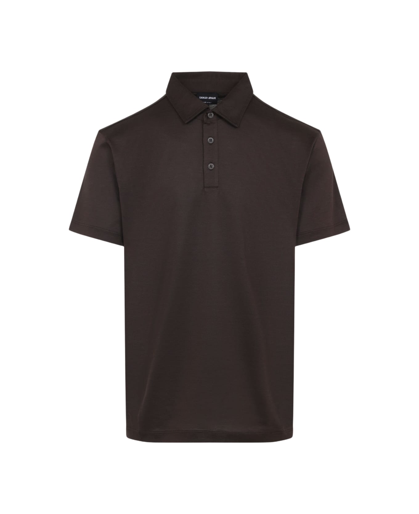 Giorgio Armani Silk And Cotton Polo - Mahogany