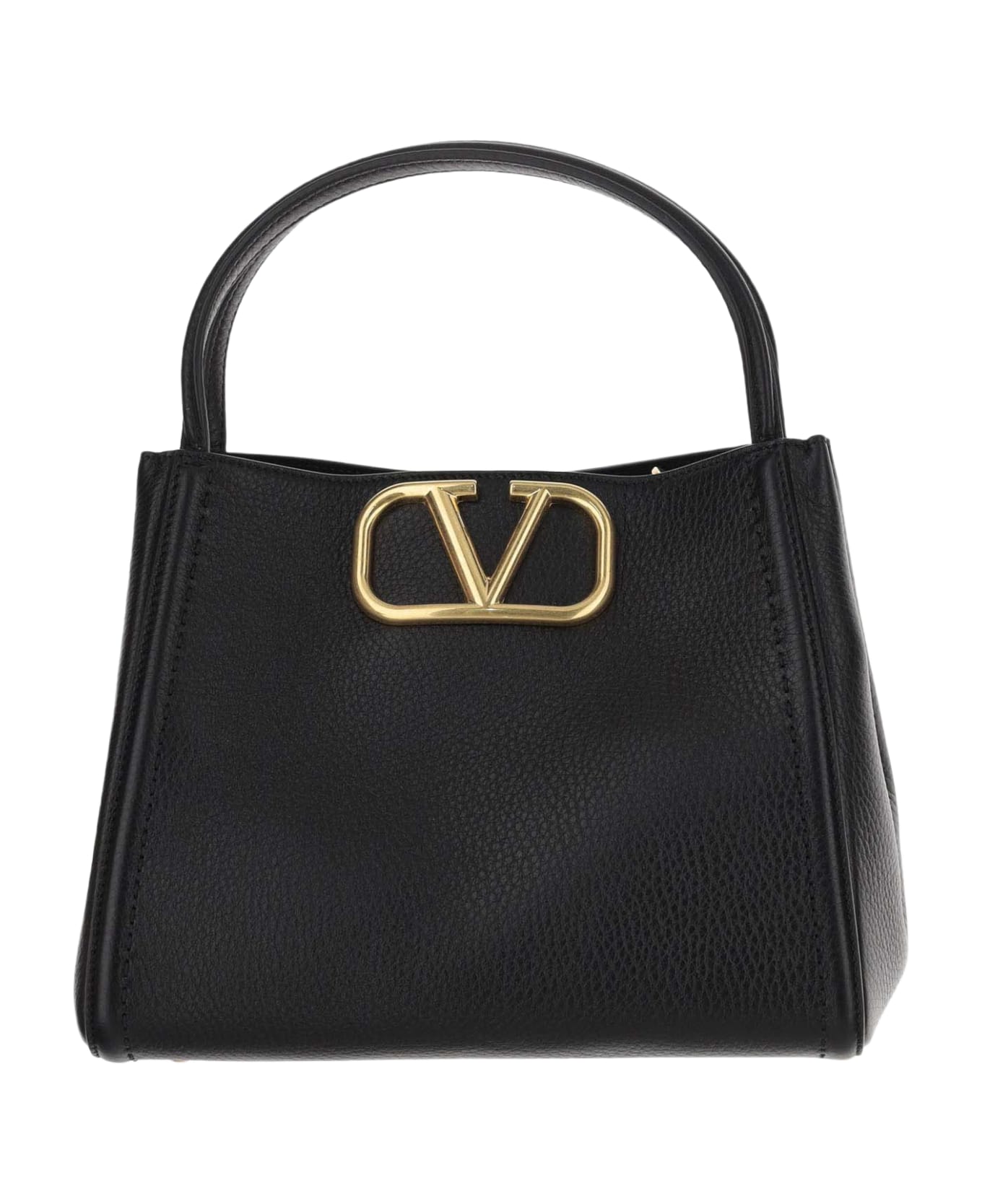 ☆大人気モデル 国内発送☆ VALENTINO ALLTIME HANDBAG Vロゴ Valentino Garavani Alltime Leather Shoulder Bag | Black