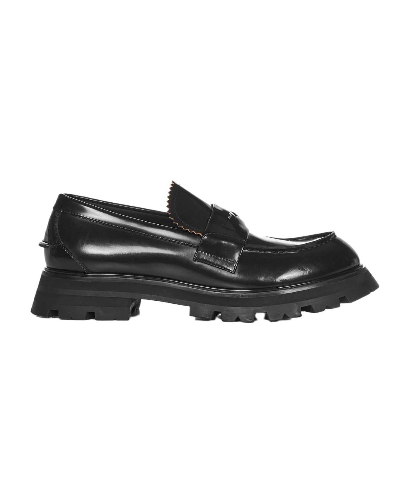 Alexander McQueen Leather Loafers With Metal Detail - Black Silver