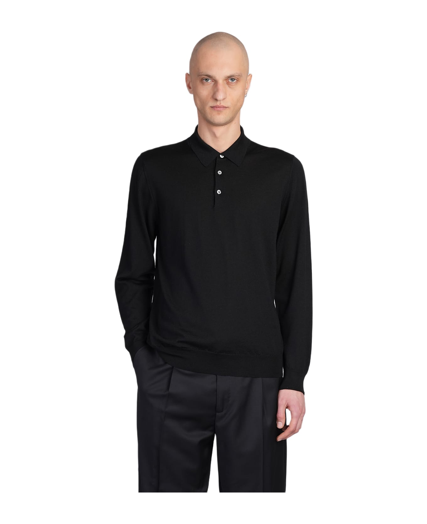 Lardini Polo In Black Wool - black