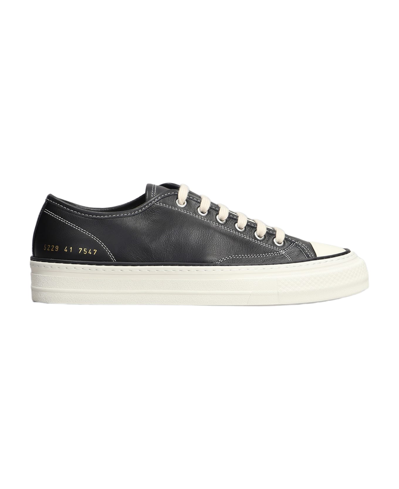 Common Projects Tournament Sneakers In Black Leather - Black