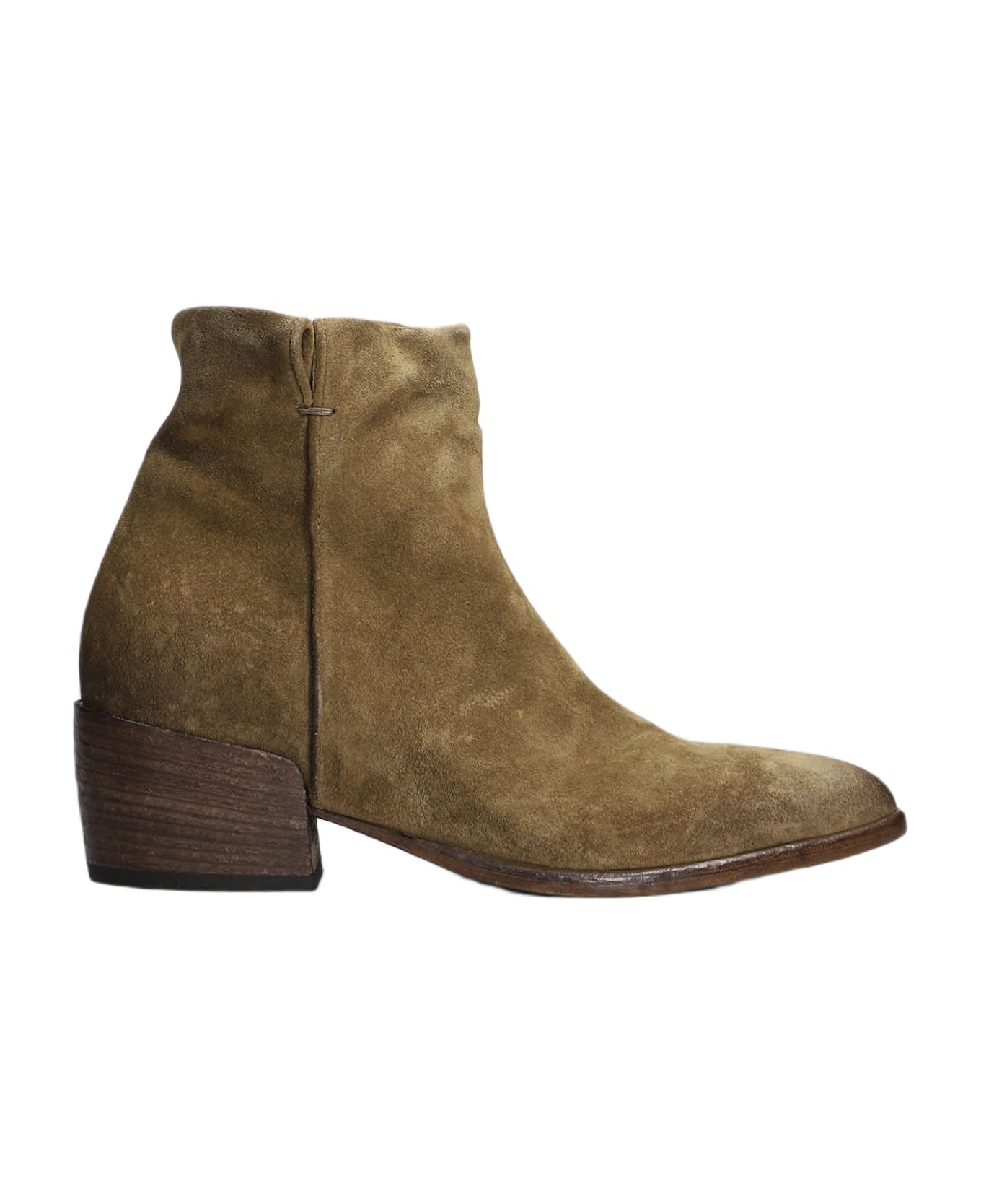 Elena Iachi Texan Ankle Boots In Taupe Suede - taupe