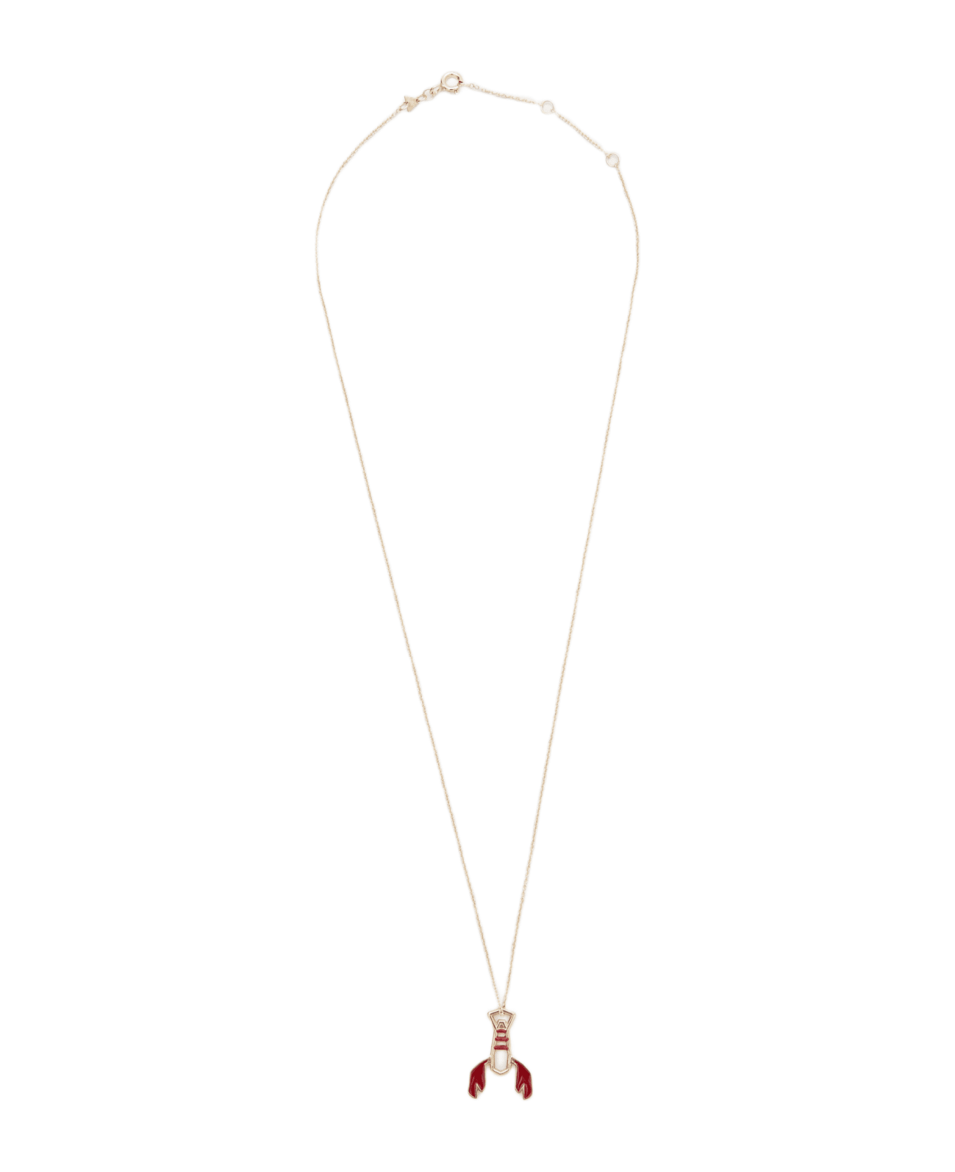 Aliita Lobster Yellow Gold Necklace - Red