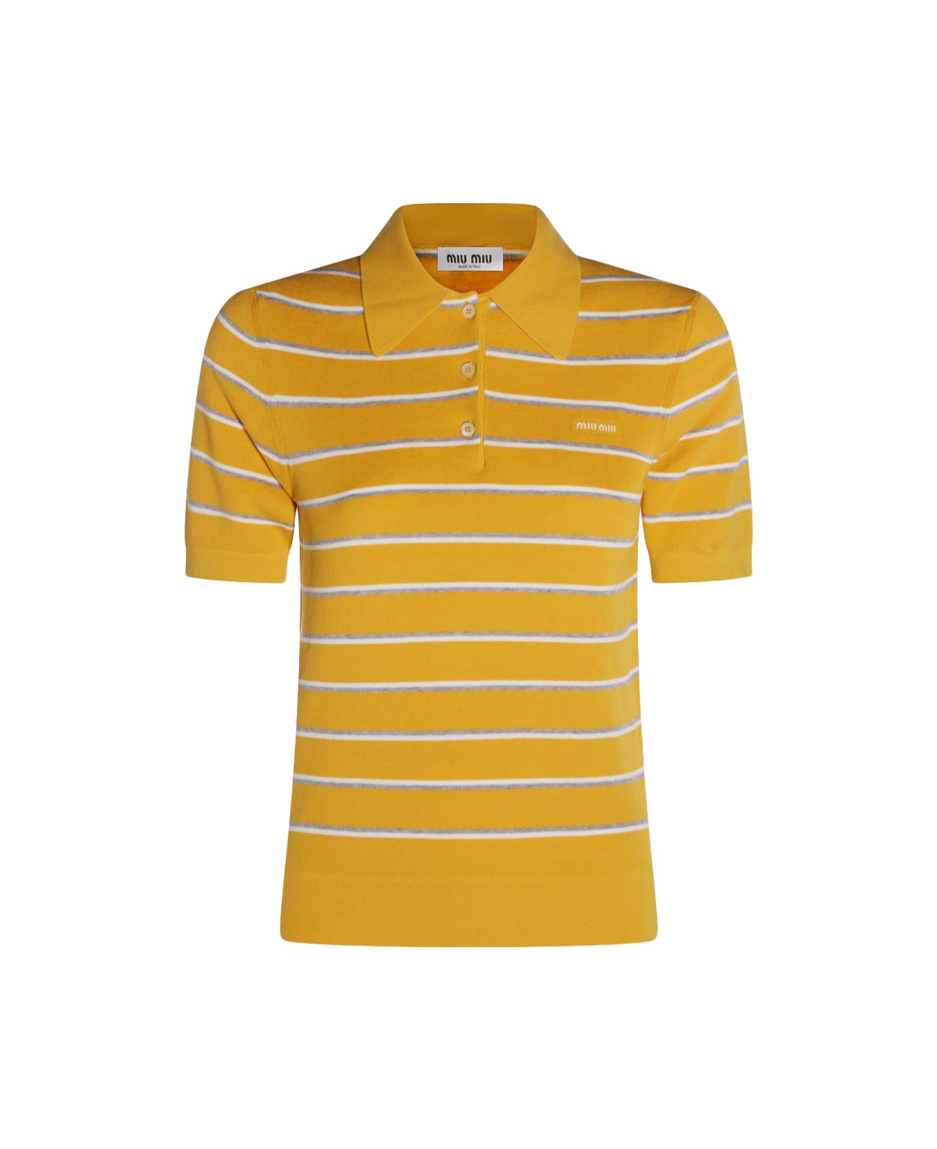 Miu Miu Yellow Cotton Polo Shirt - Yellow