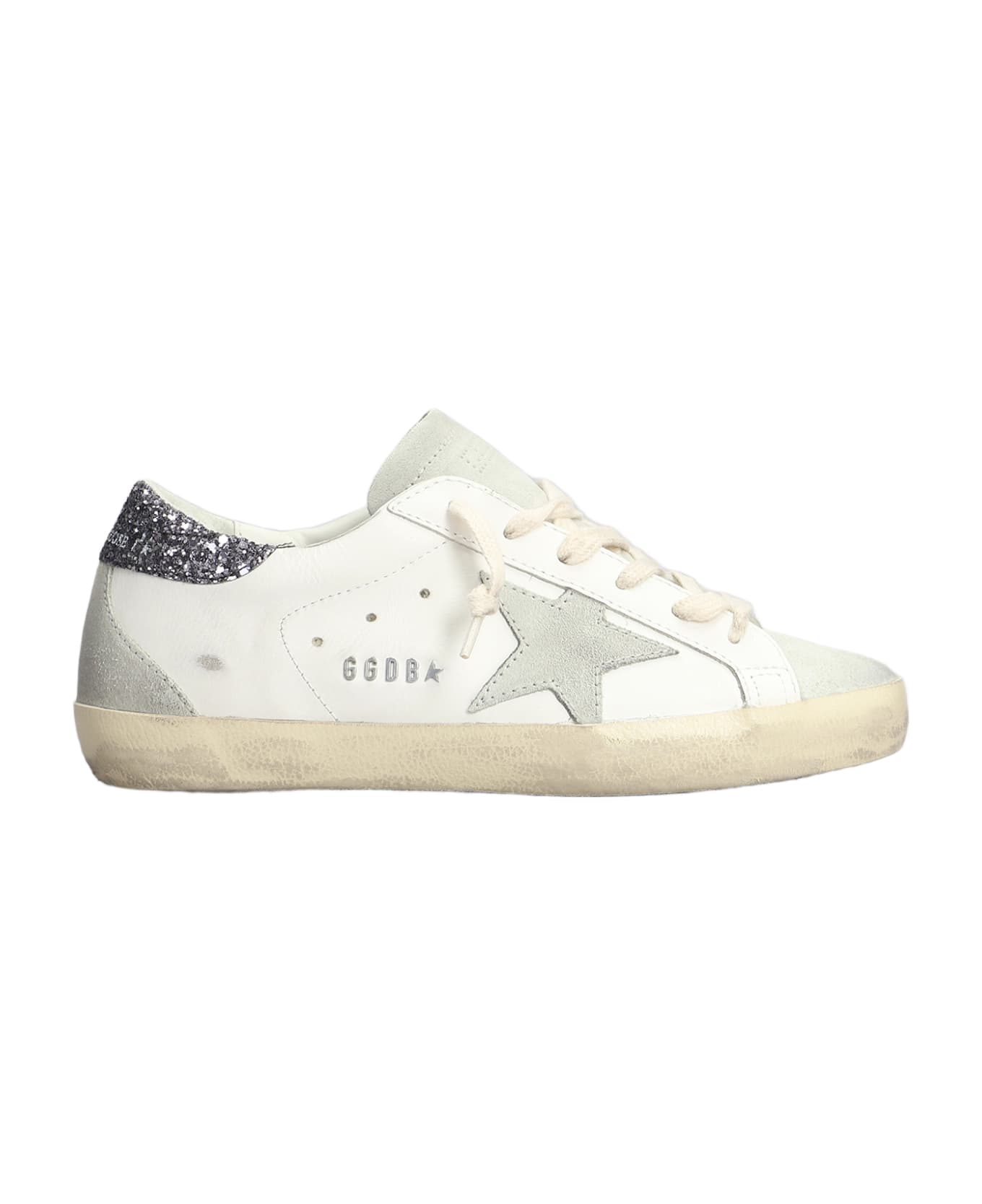 Golden Goose Superstar Sneakers In White Suede And Leather - white