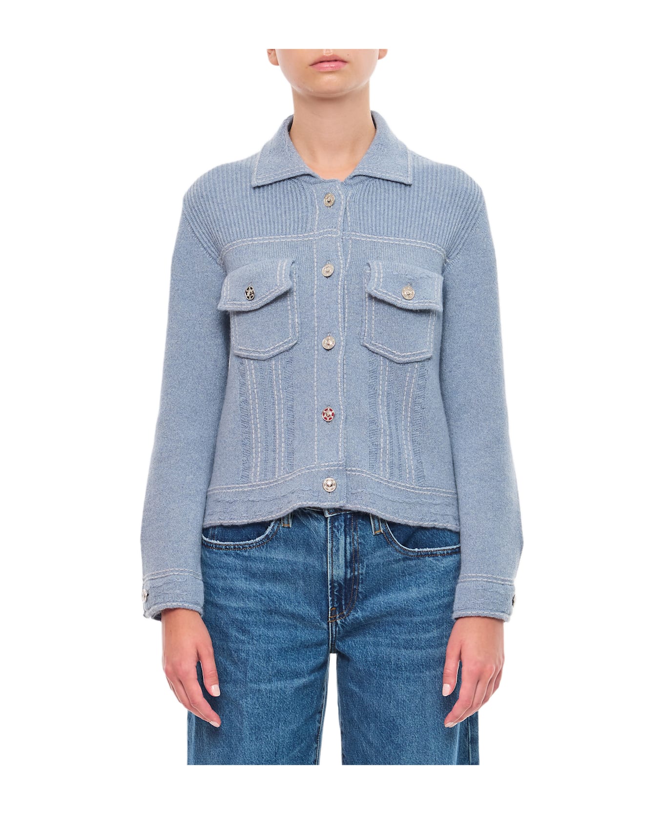 Barrie Fitted Jacket - Clear Blue
