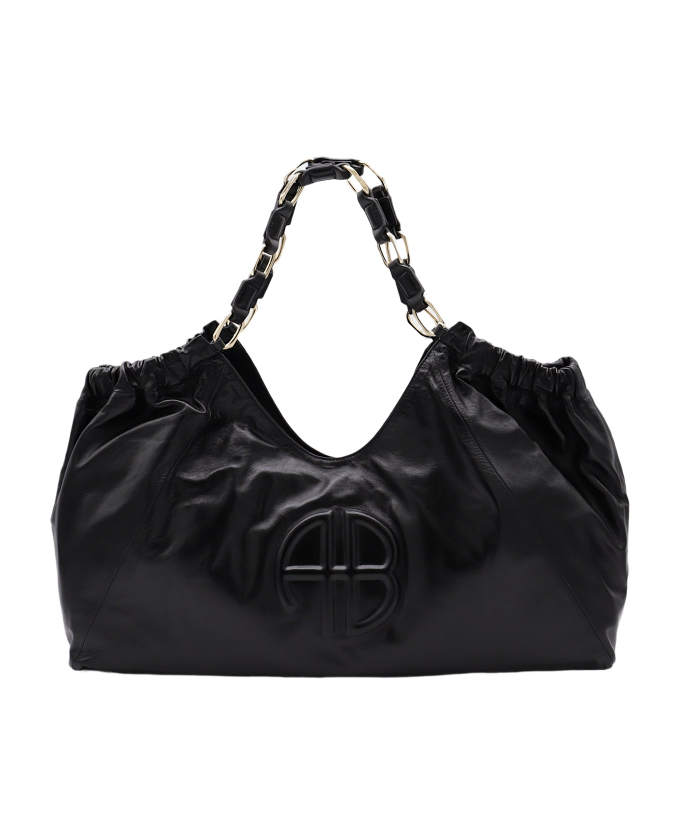 Anine Bing Black Leather Kate Tote Bag - Black