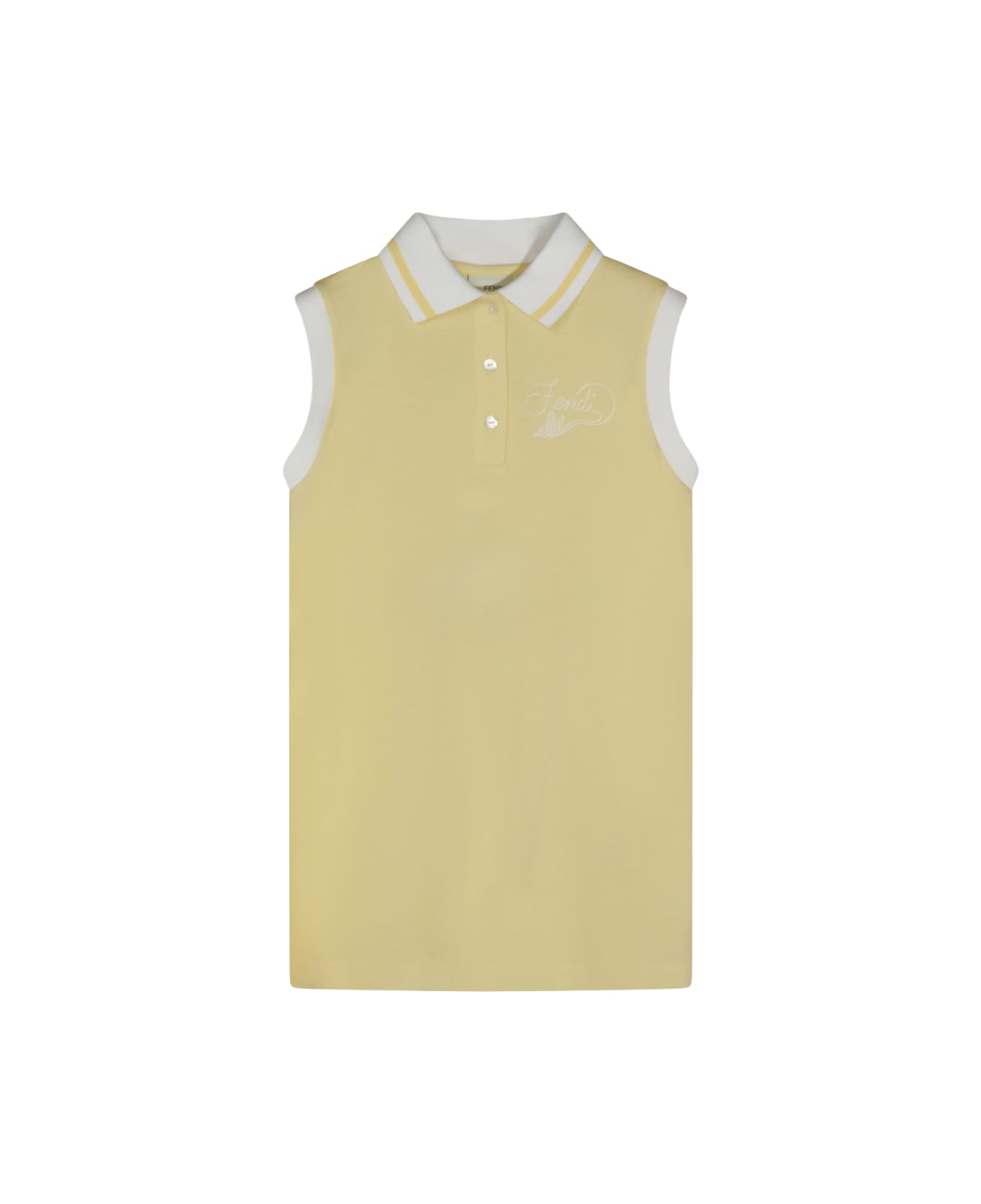 Fendi Yellow Mimosa Cotton Dress - Yellow