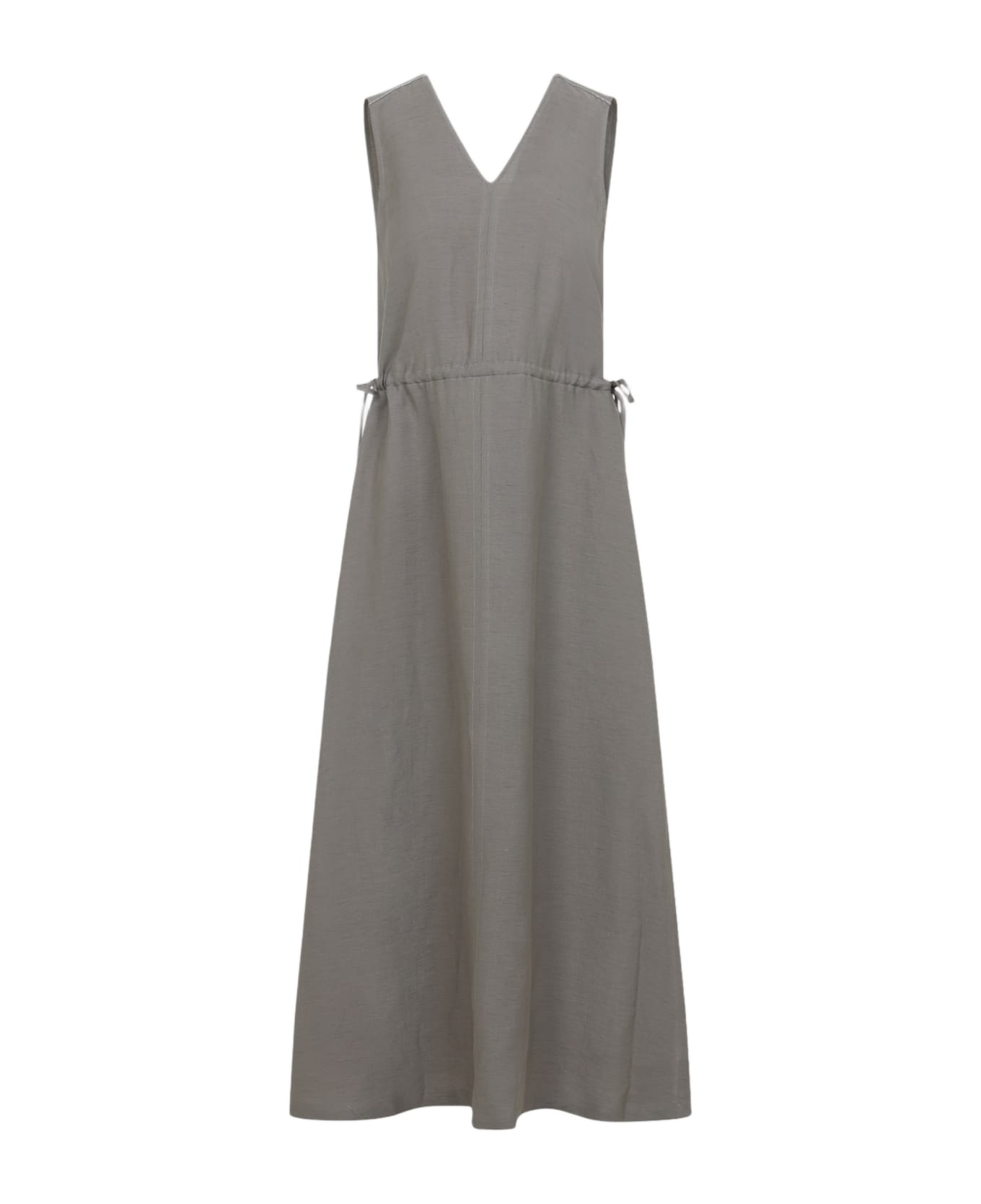 Peserico Twill Midi Dress - Marrone Argilla