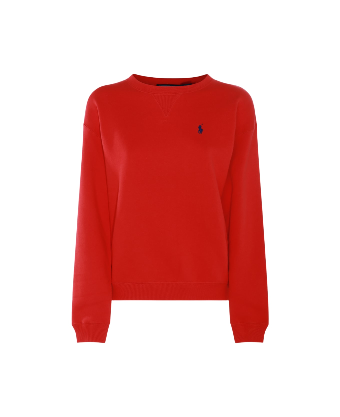 Polo Ralph Lauren Red And Blue Cotton Blend Sweatshirt - BRIGHT HIBISCUS