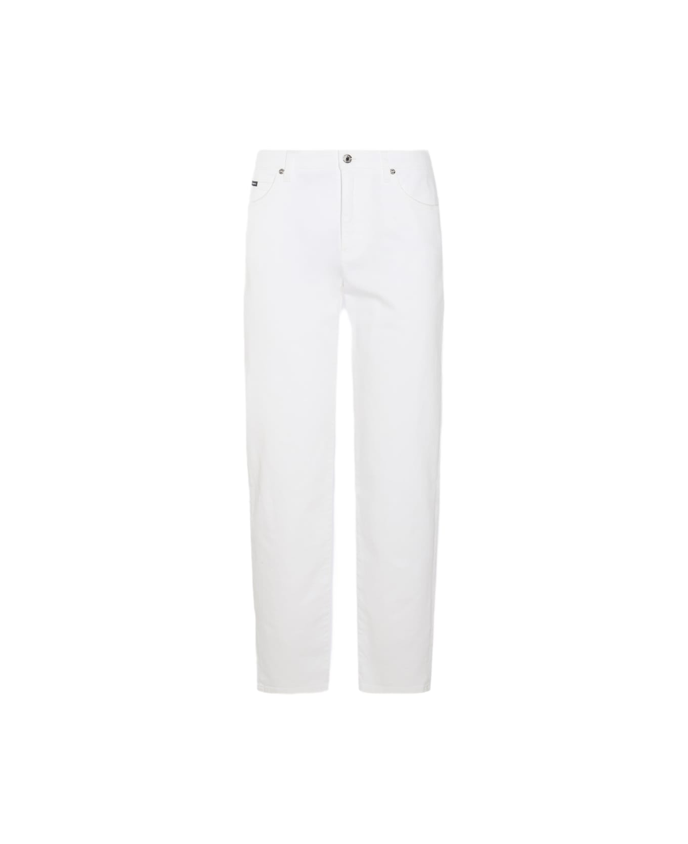 Dolce & Gabbana White Cotton Blend Jeans - White ボトムス