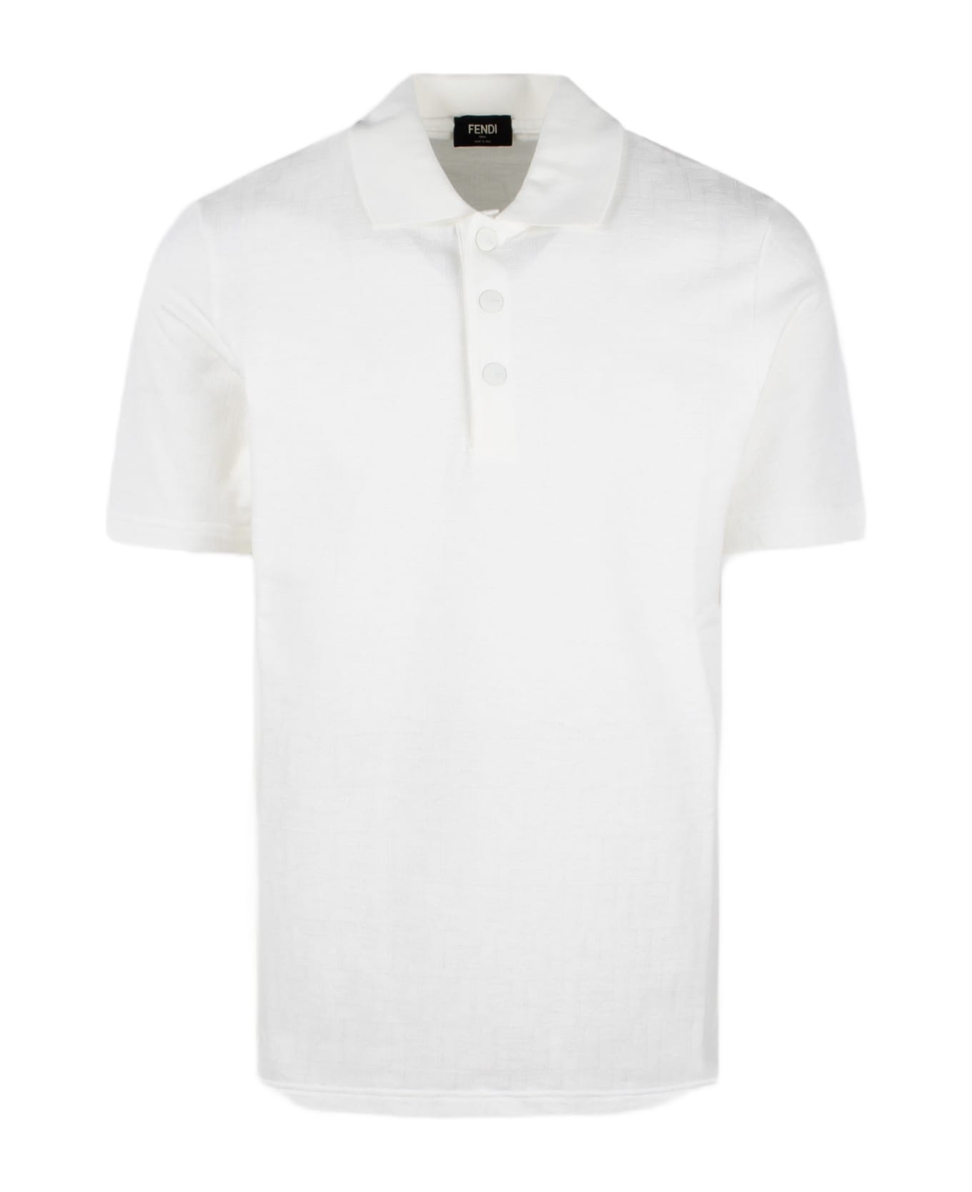 Fendi Ff Pique` Polo Shirt - White