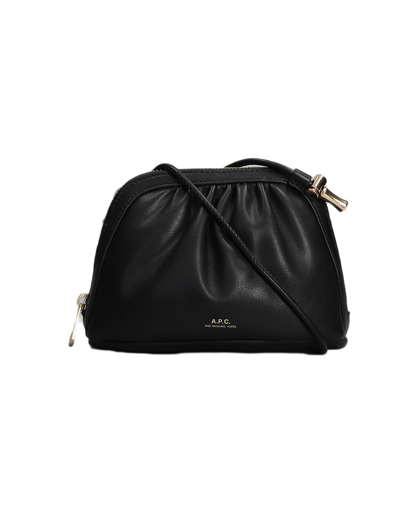 A.P.C. Shoulder Bag In Black Leather - black