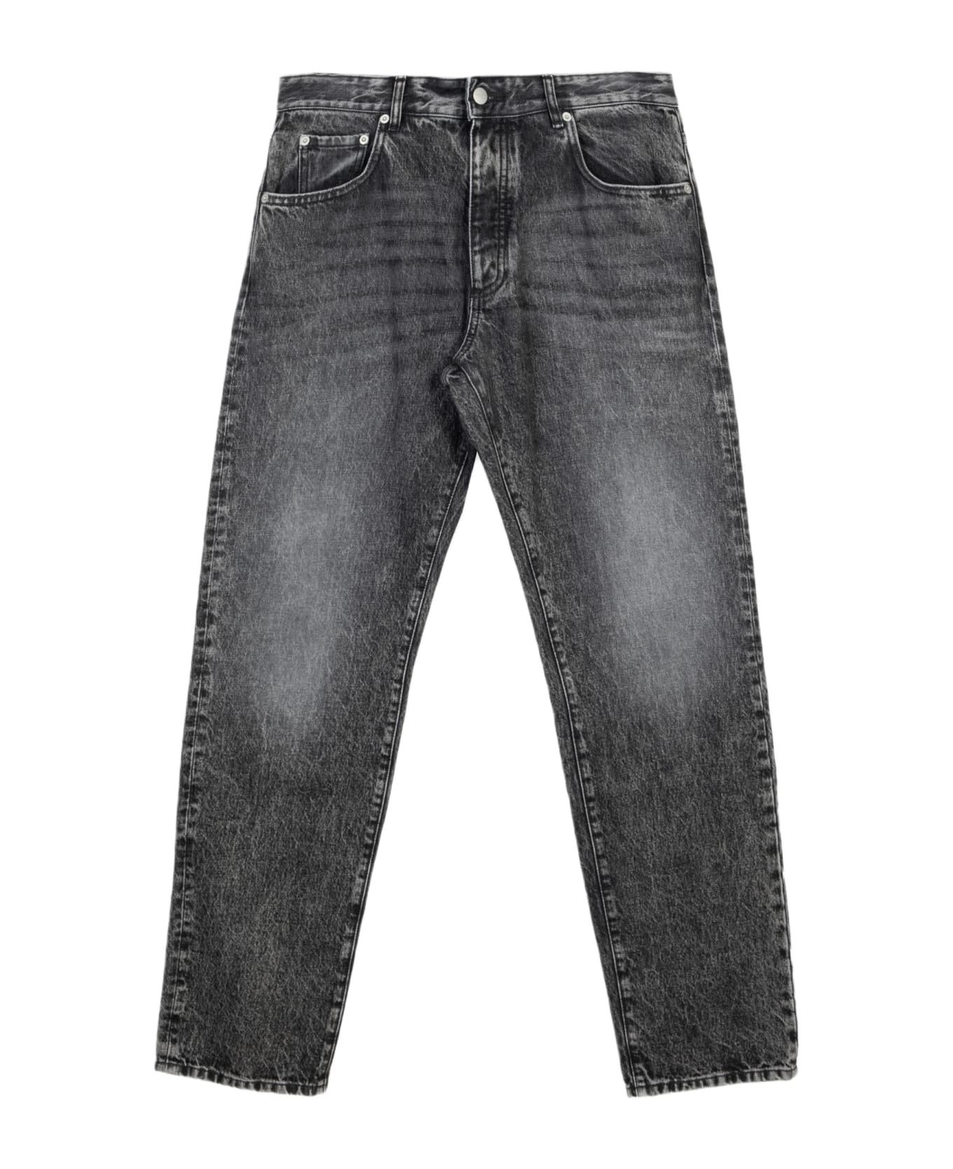Icon Denim Man Jeans Five pockets faded black jeans - Kanye - Denim nero
