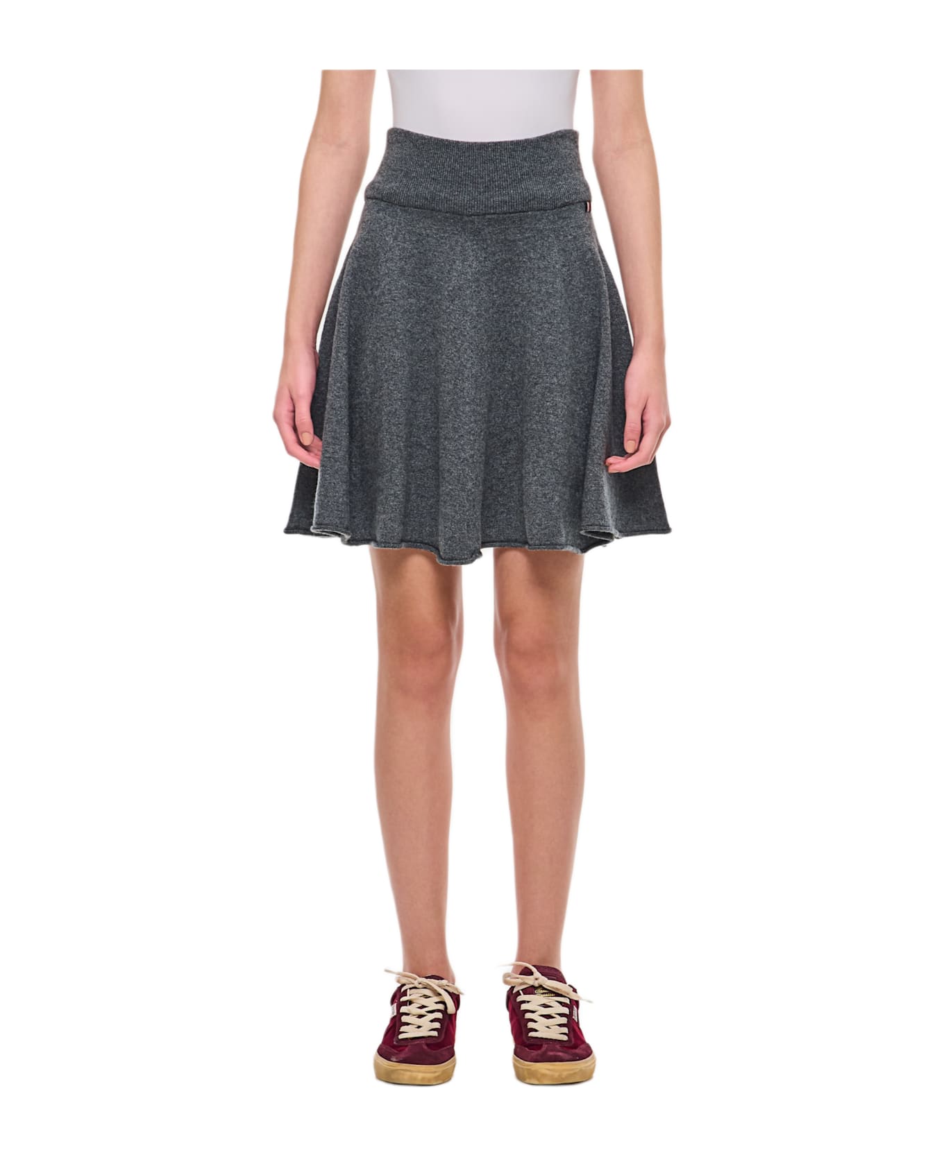 Extreme Cashmere Cashmere Short Pleated Skirt - Grey