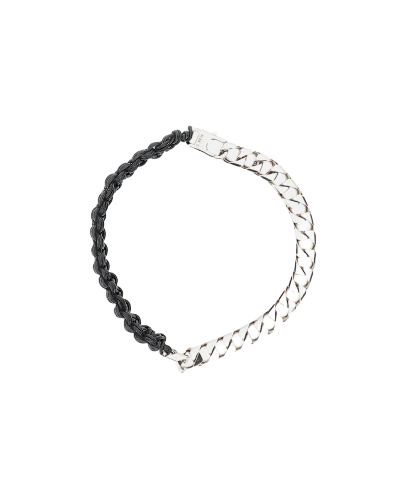 Plan C Chain Necklace With Crimson Black Cord - Black