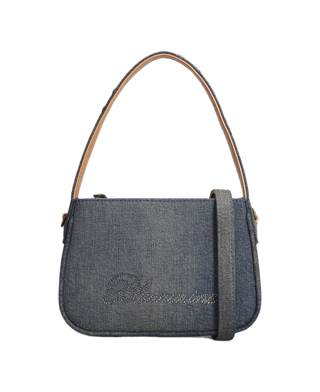 Blumarine Hand Bag In Orange Denim - Peacoat/warm Sand