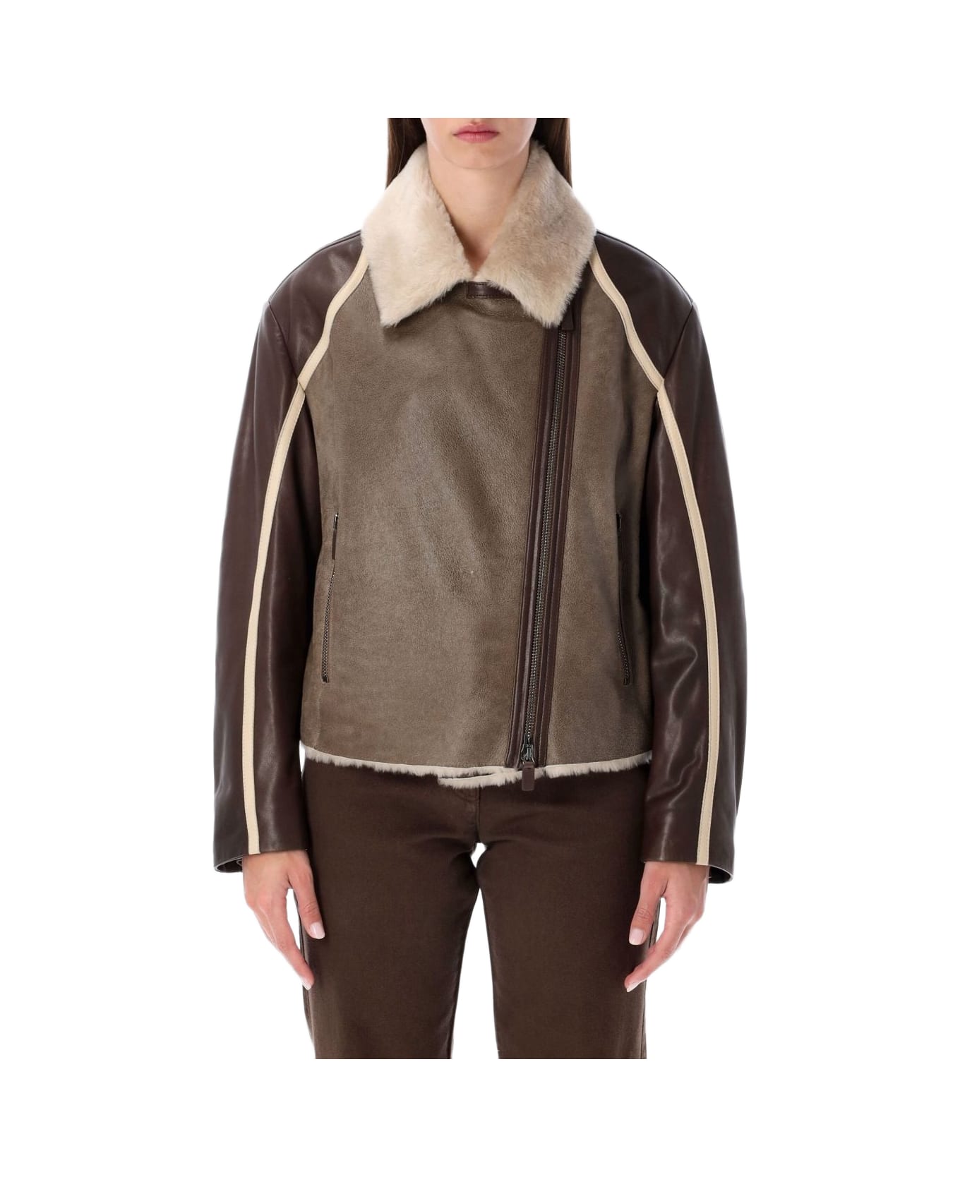 Emporio Armani Leather Jacket - Brown