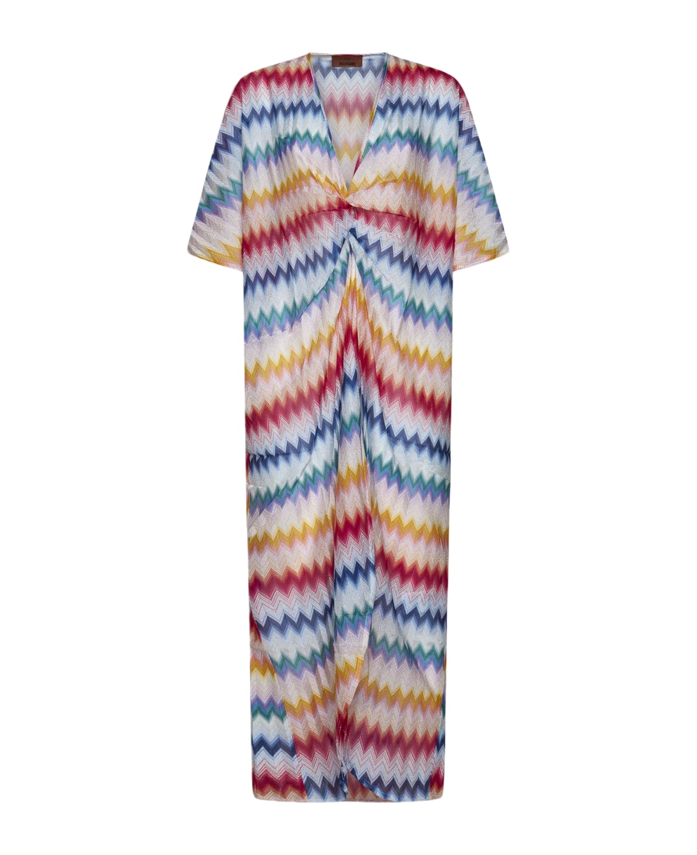 Missoni Striped Lame' Knit Long Dress - Multicolor white