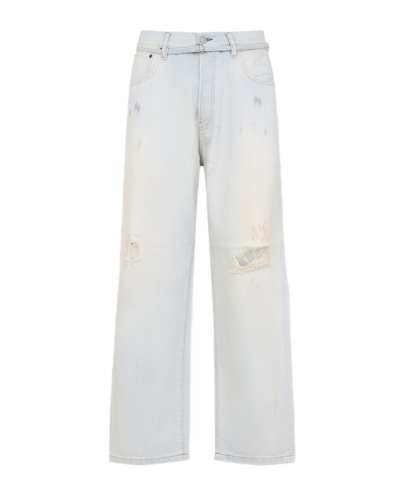 Acne Studios 'shorebreak' Light Blue Cotton Jeans - Light Blue White