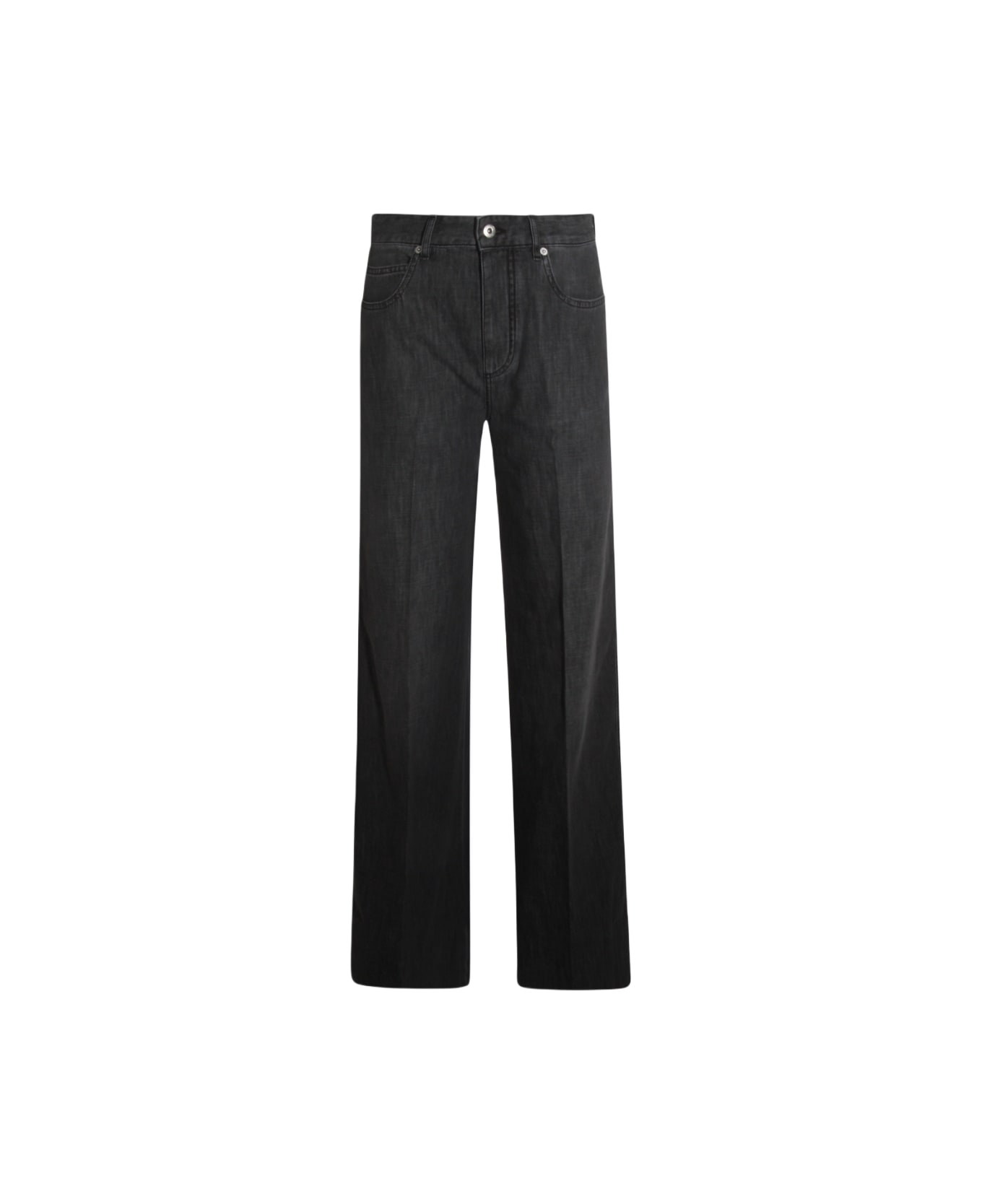 Bottega Veneta Black Cotton Pants - WASHED BLACK