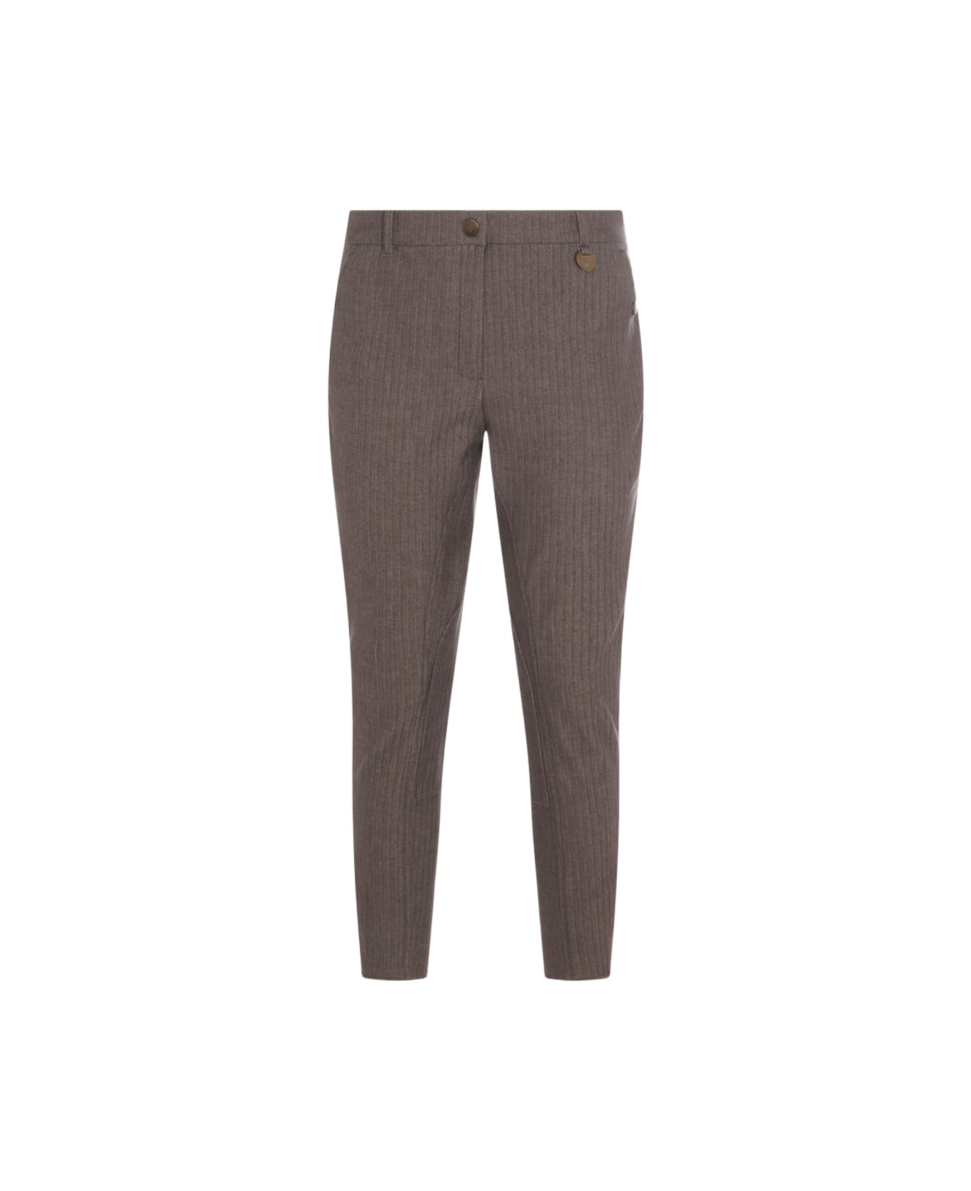 Burberry Brown Cotton Pants - WALNUT BEIGE