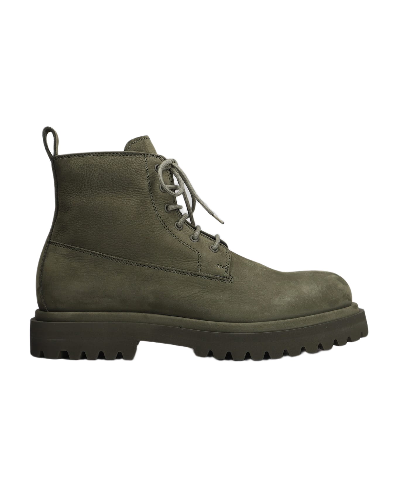 Officine Creative Eventual 020 Combat Boots In Green Suede - green