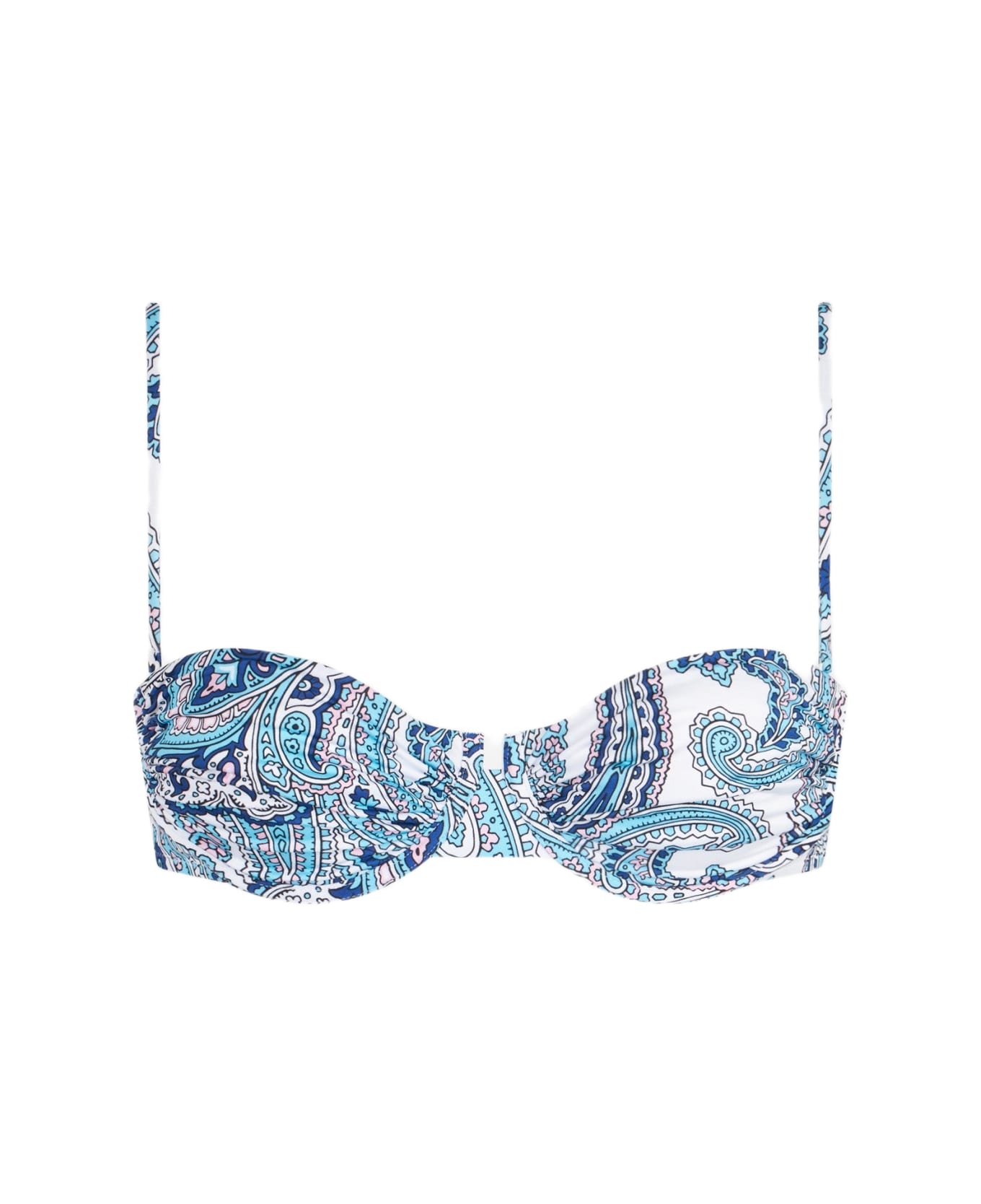 MC2 Saint Barth Woman Underwired Bralette With Paisley Print - BLUE