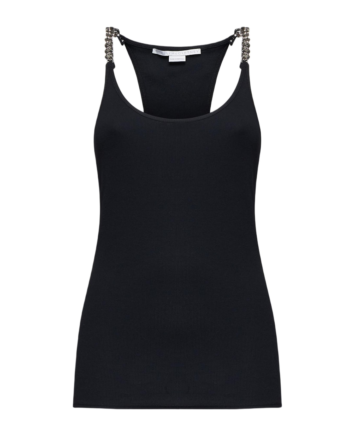 Stella McCartney Chain Straps Cotton Tank Top - Black