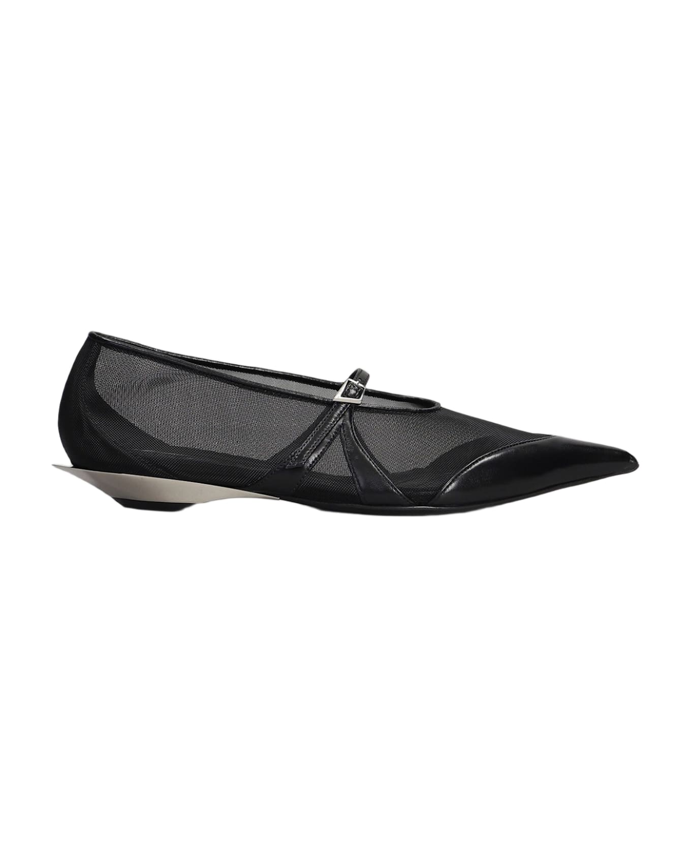 Mugler Ballet Flats In Black Polyamide - black