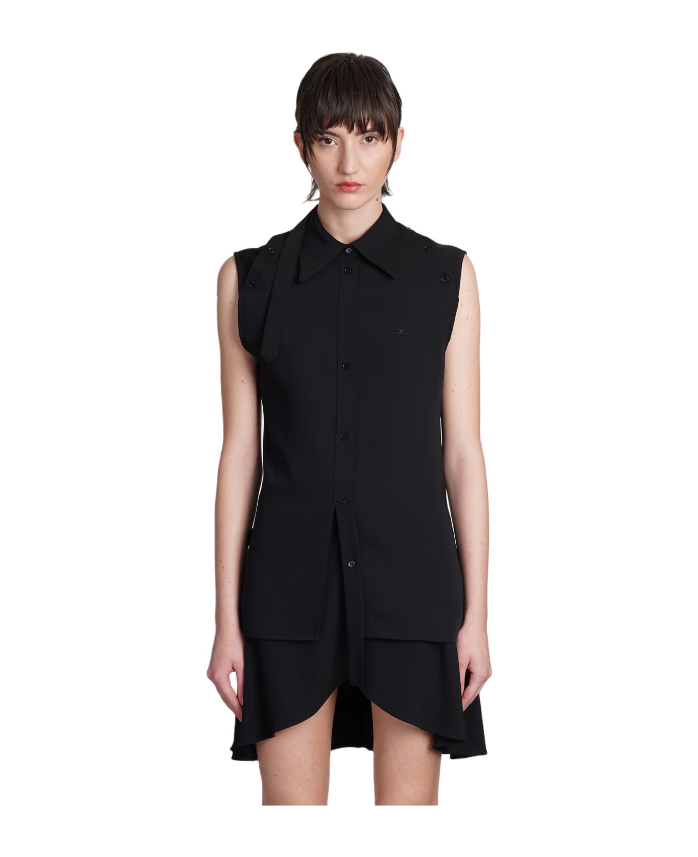 Courrèges Shirt In Black Polyester - black