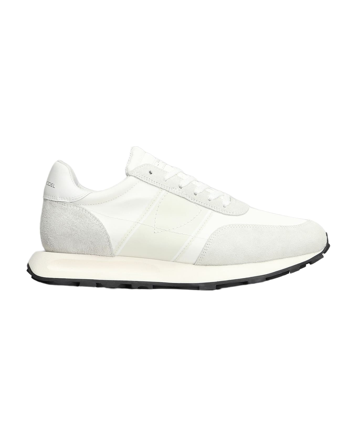 Philippe Model Tour Low Sneakers In White Suede And Fabric - white