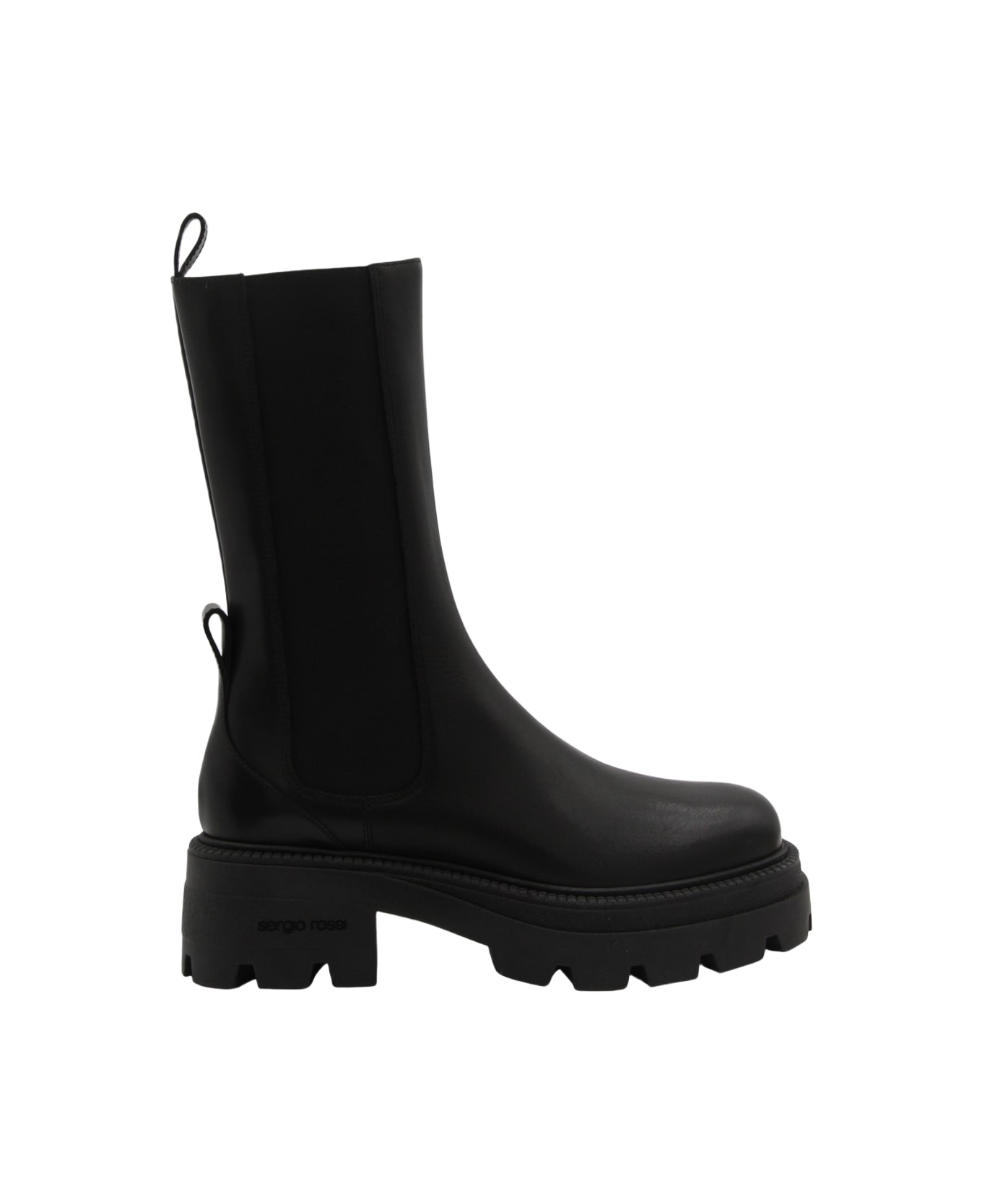 Sergio Rossi Black Leather Milla Boots - Black