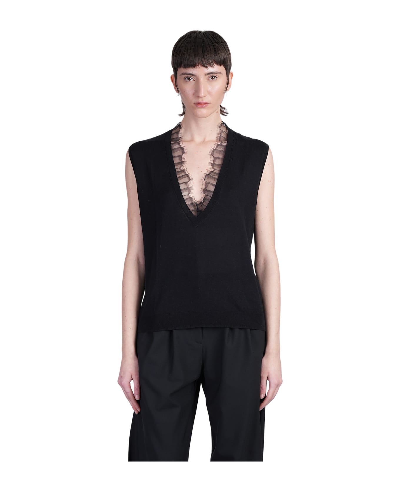 IRO Jayda Vest In Black Cotton - black