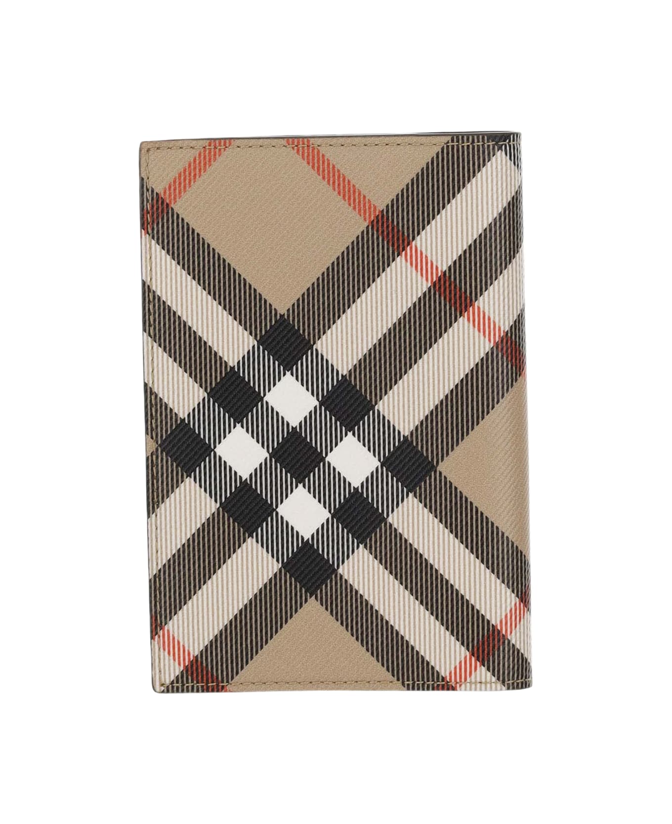 Burberry Check Passport Case - SAND