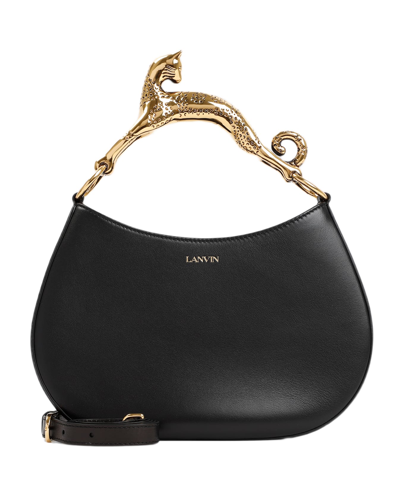 Lanvin Black Hobo Cat Bag - Black