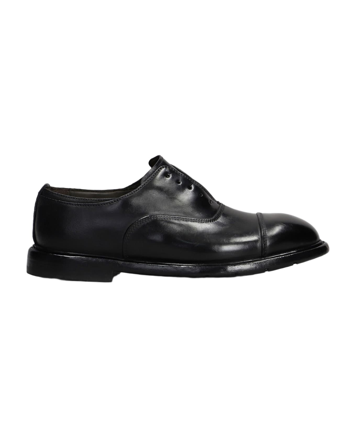 Premiata Lace Up Shoes In Black Leather - black