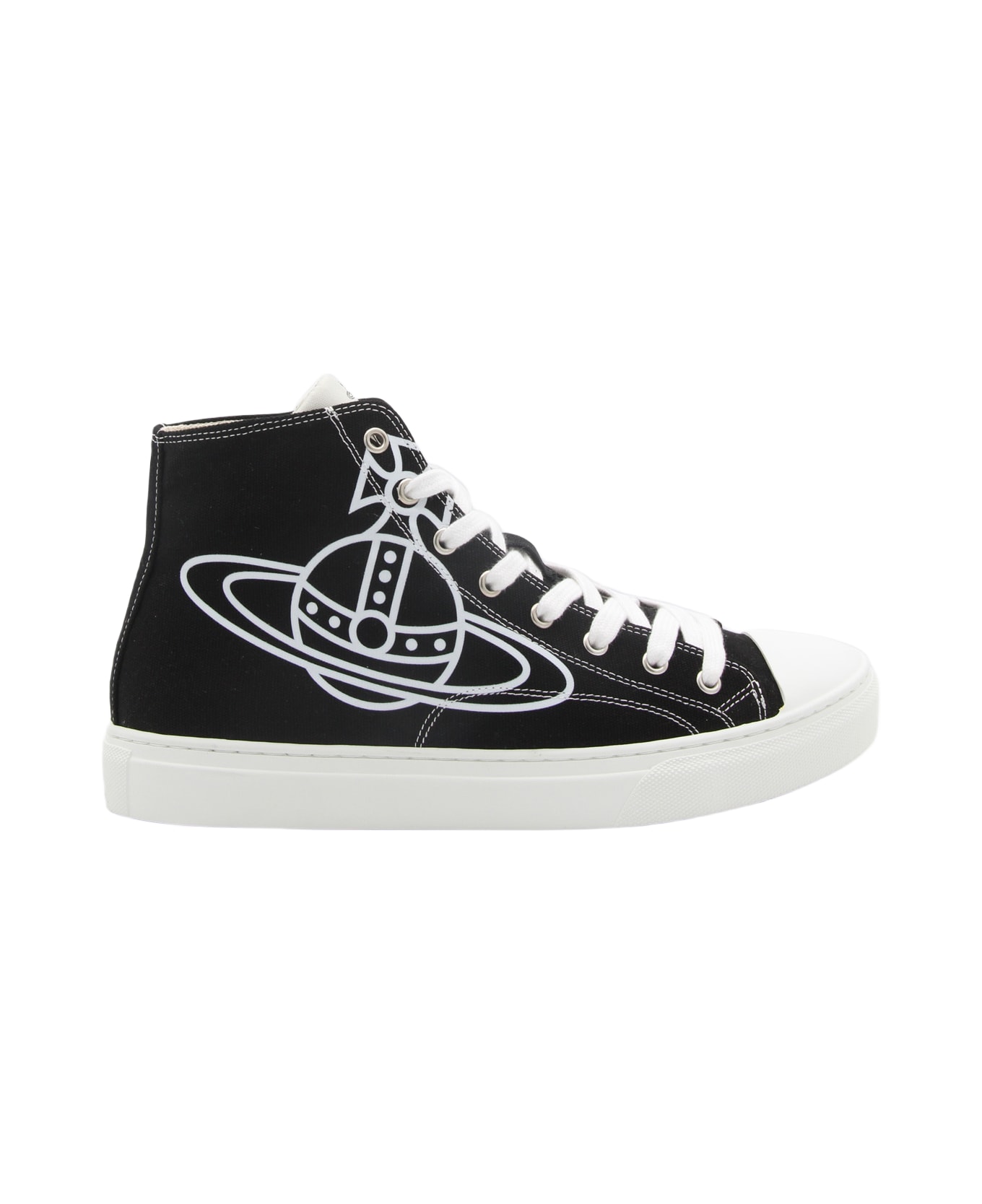 Vivienne Westwood Black And White Canvas Sneakers - Black
