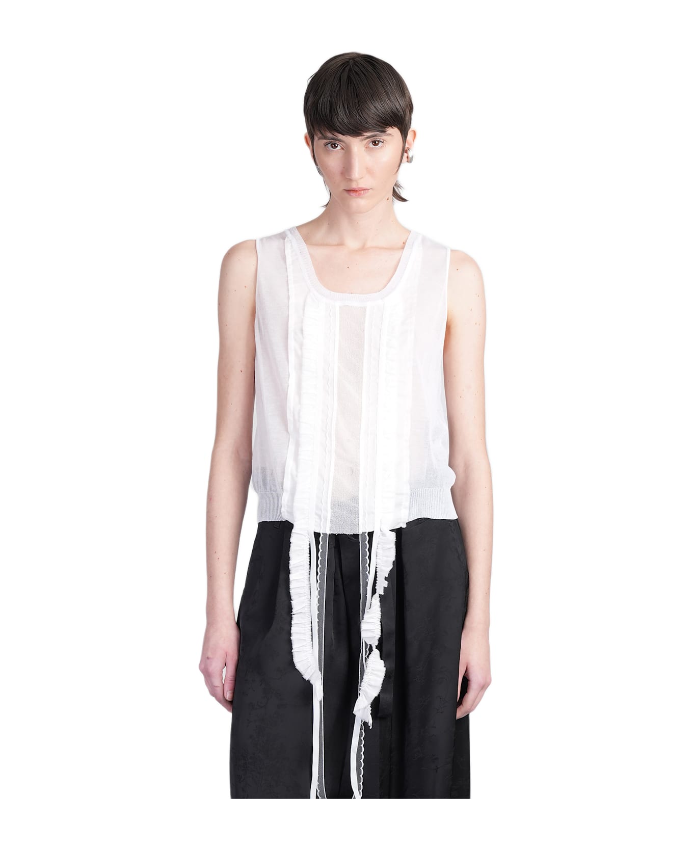 Ann Demeulemeester Lotta Topwear In White Cotton - white